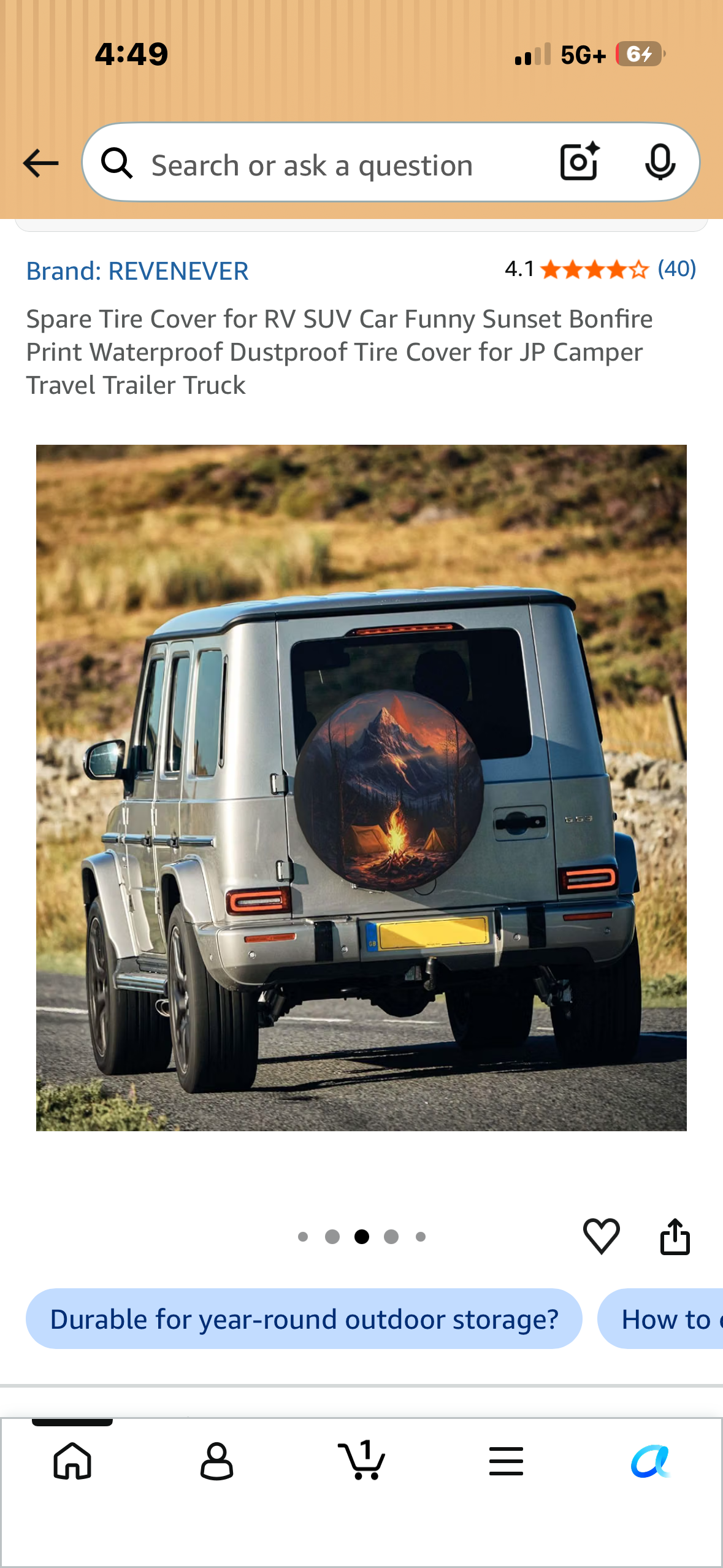 Spare Tire Cover for RV SUV Car Funny Sunset Bonfire Print Waterproof Dustproof Tire Cover for JP Camper Travel Trailer Truck (18” Tire Cover)