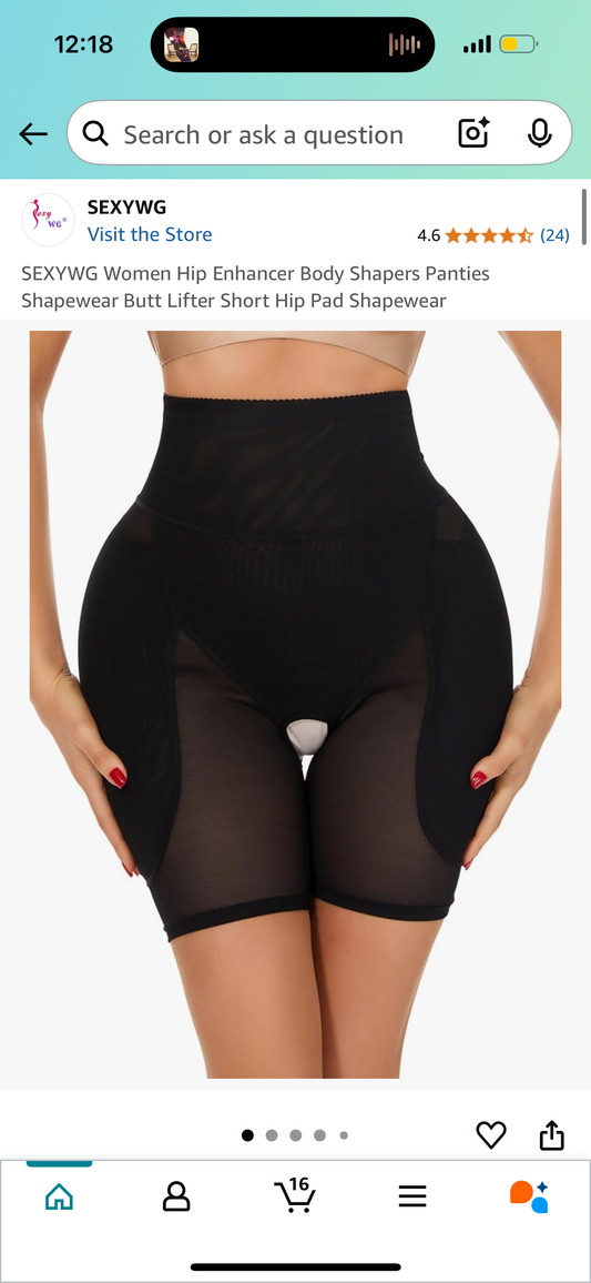 SEXYWG Women Hip Enhancer Body Shapers Panties Shapewear Butt Lifter Short Hip Pad Shapewear Size Small