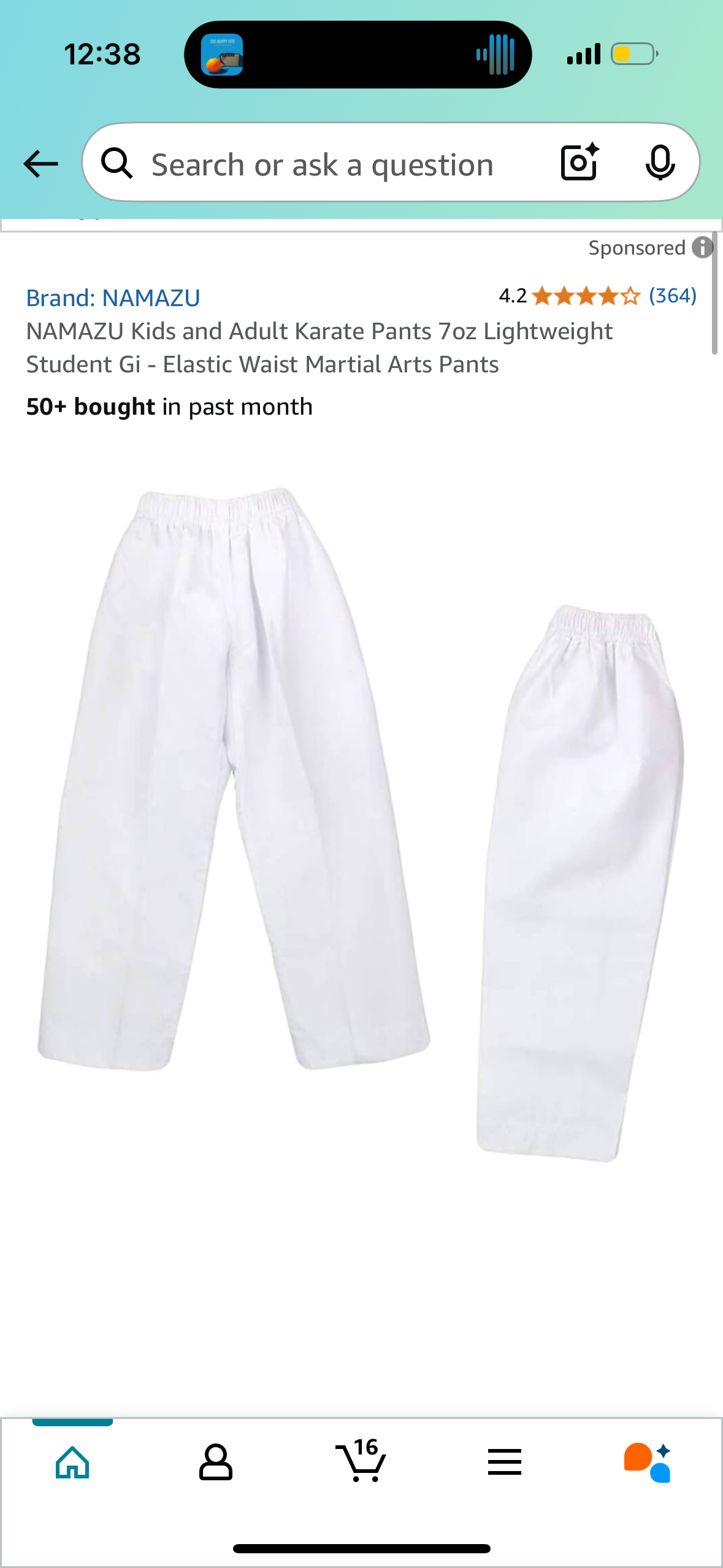 NAMAZU Kids and Adult Karate Pants 7oz Lightweight Student Gi - Elastic Waist Martial Arts Pants