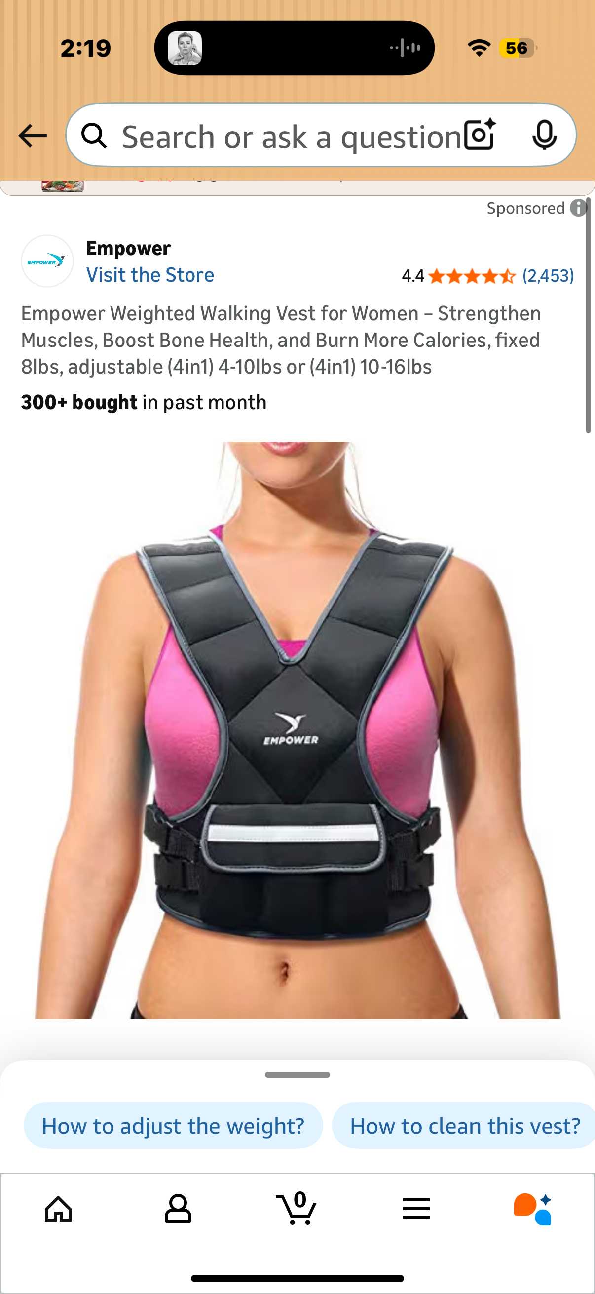 Empower Weighted Walking Vest for Women – Strengthen Muscles, Boost Bone Health, and Burn More Calories, fixed 8lbs, adjustable (4in1) 4-10lbs or (4in1) 10-16lbs