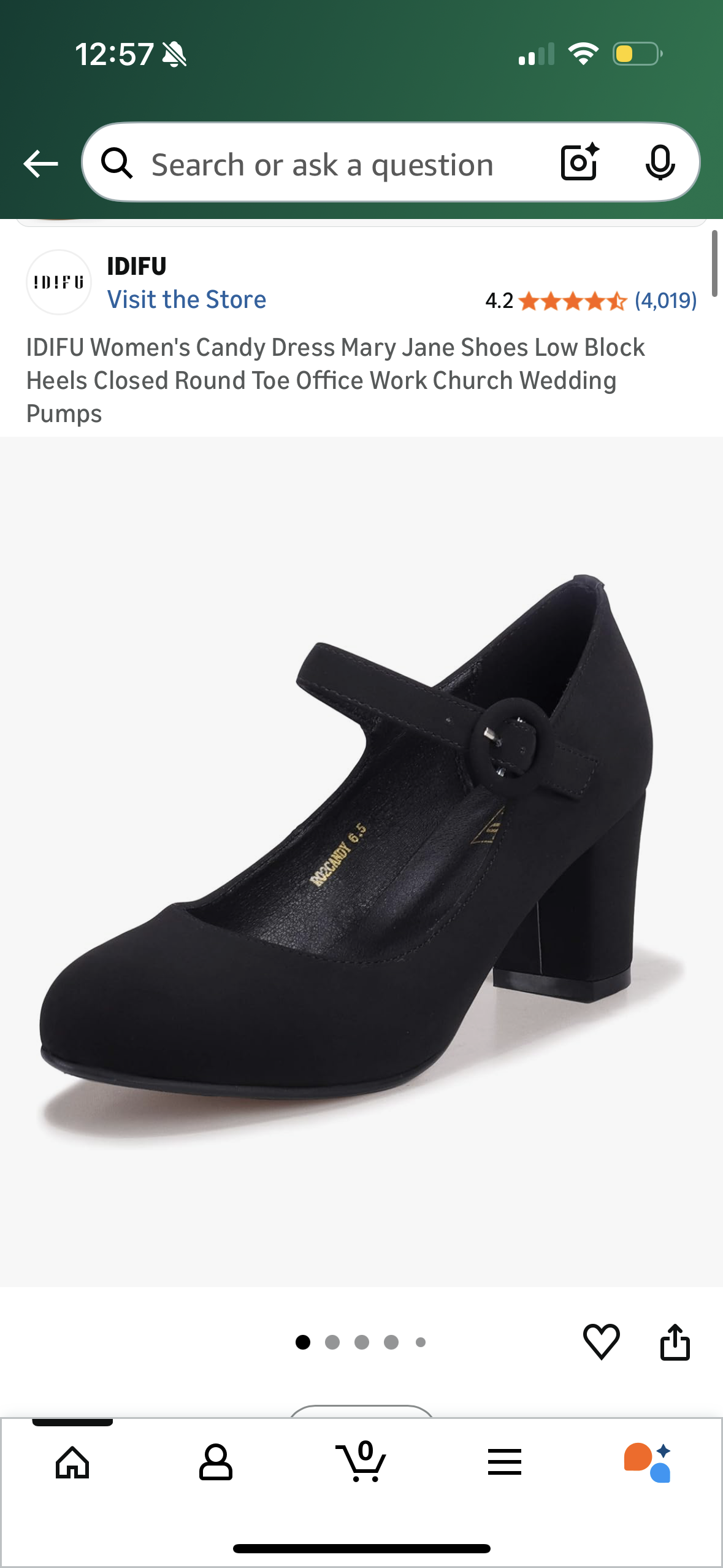 IDIFU Women's Candy Dress Mary Jane Shoes Low Block Heels Closed Round Toe Office Work Church Wedding Pumps (Size 11)