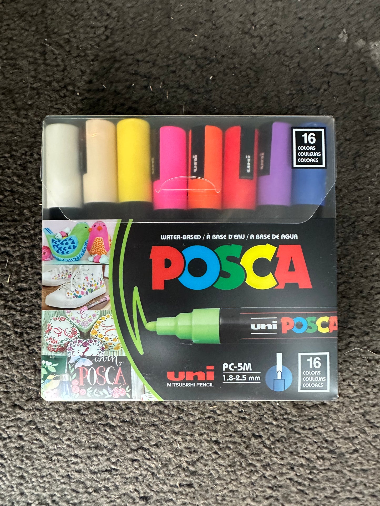 POSCA® PC-5M Paint Markers, 16 Count Medium Reversible Tip Set (1.8–2.5 mm) Water-Based Opaque Paint Pens for Rock Painting, Wood, Glass, Crafts & Art Projects
