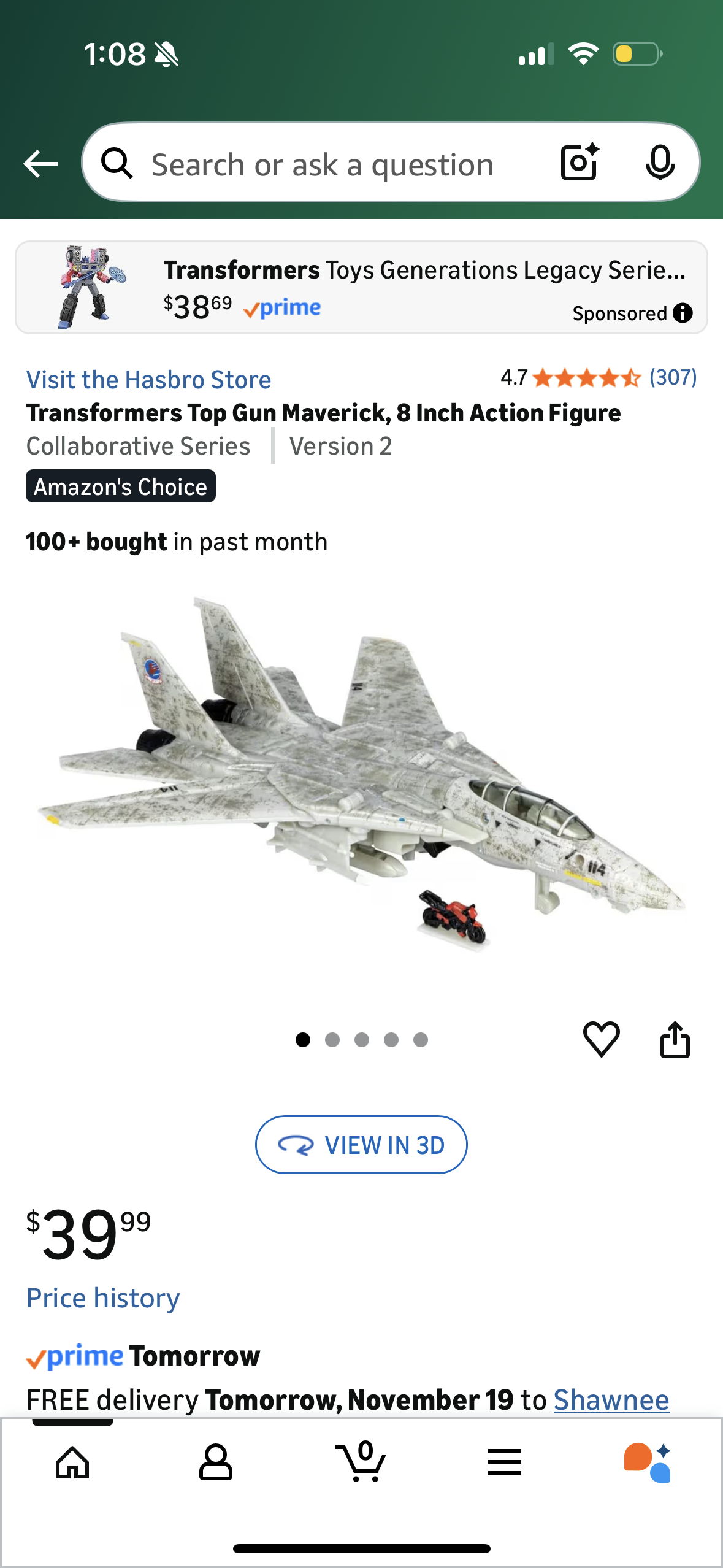 Transformers Top Gun Maverick, 8 Inch Action Figure