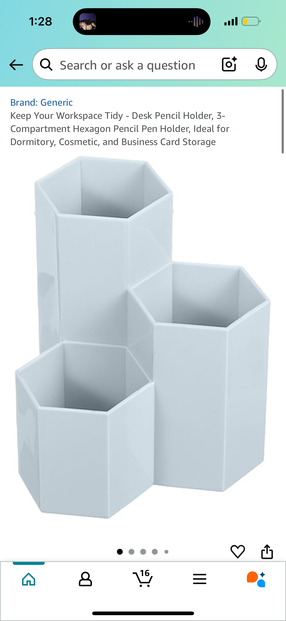 Keep Your Workspace Tidy - Desk Pencil Holder, 3-Compartment Hexagon Pencil Pen Holder, Ideal for Dormitory, Cosmetic, and Business Card Storage