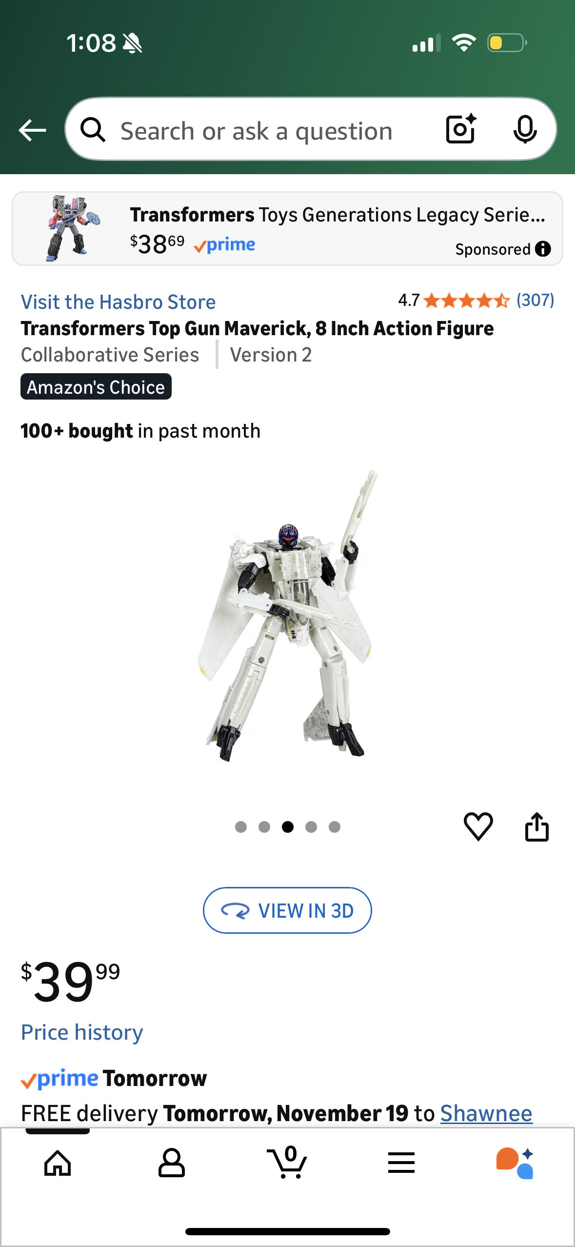 Transformers Top Gun Maverick, 8 Inch Action Figure