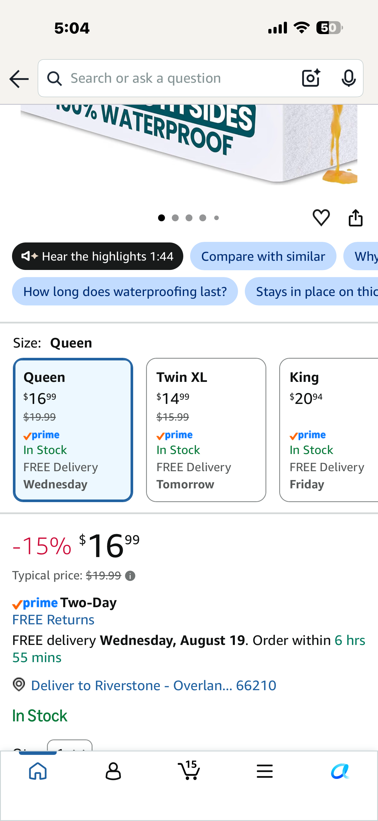 QUEEN Utopia Bedding Dual Sided Mattress Protector with Waterproof Terry Top and Side Panels Queen Size, Soft and Breathable Mattress Cover, Fitted Style with Stretchable Elastic Pockets