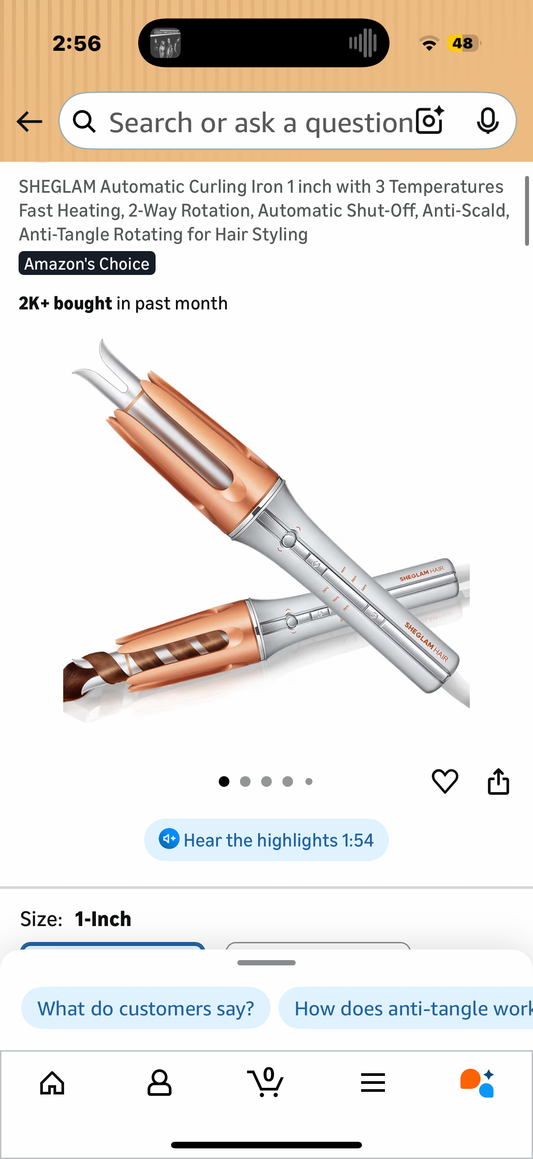 Automatic Curling Iron 1 inch with 3 Temperatures Fast Heating, 2-Way Rotation, Automatic Shut-Off, Anti-Scald, Anti-Tangle Rotating for Hair Styling