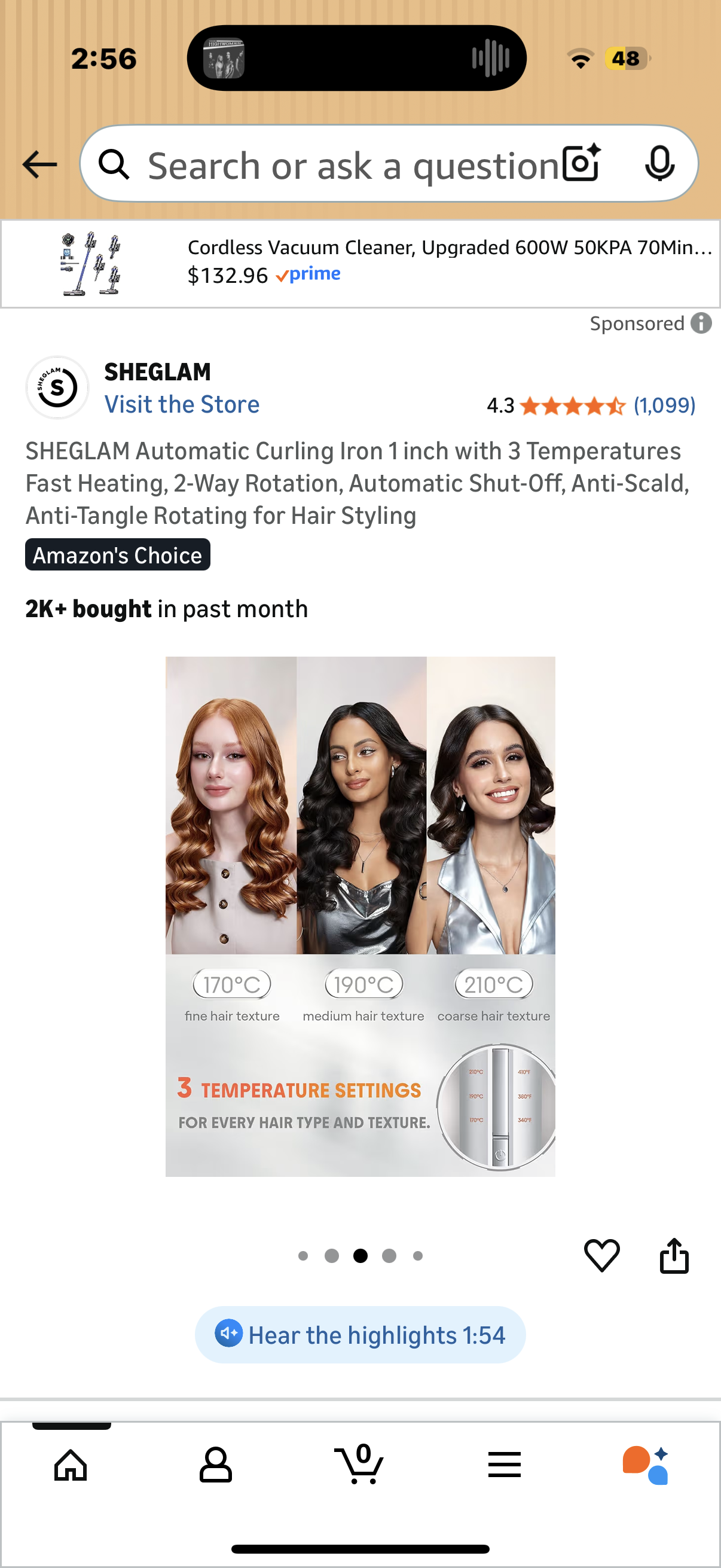 Automatic Curling Iron 1 inch with 3 Temperatures Fast Heating, 2-Way Rotation, Automatic Shut-Off, Anti-Scald, Anti-Tangle Rotating for Hair Styling