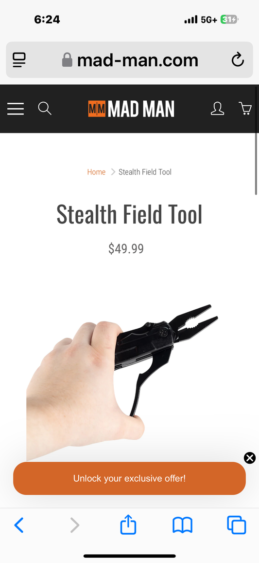 Mad Man Stealth Field Multi-Tool, Men's Accessories Tool Kit