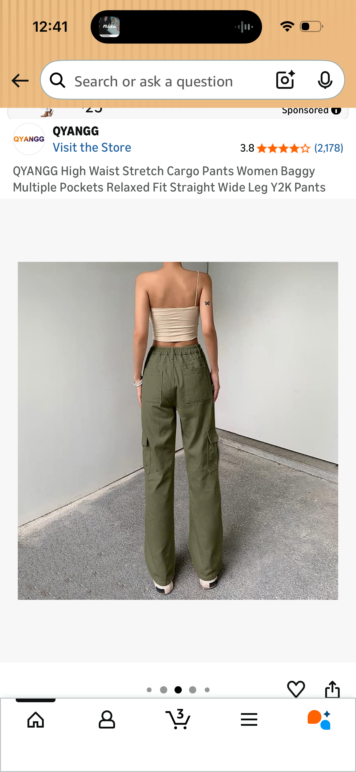QYANGG High Waist Stretch Cargo Pants Women Baggy Multiple Pockets Relaxed Fit Straight Wide Leg Y2K Pants (Size X-Large)