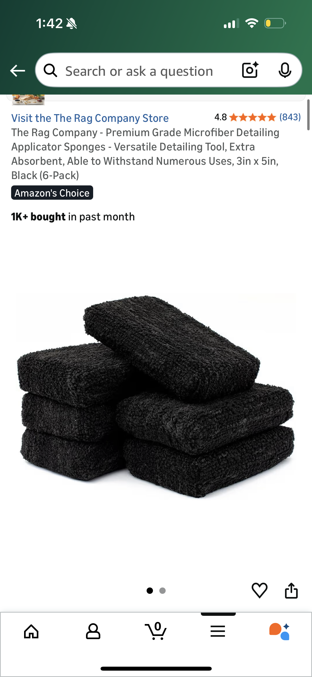 The Rag Company - Premium Grade Microfiber Detailing Applicator Sponges - Versatile Detailing Tool, Extra Absorbent, Able to Withstand Numerous Uses, 3in x 5in, Black (6-Pack)
