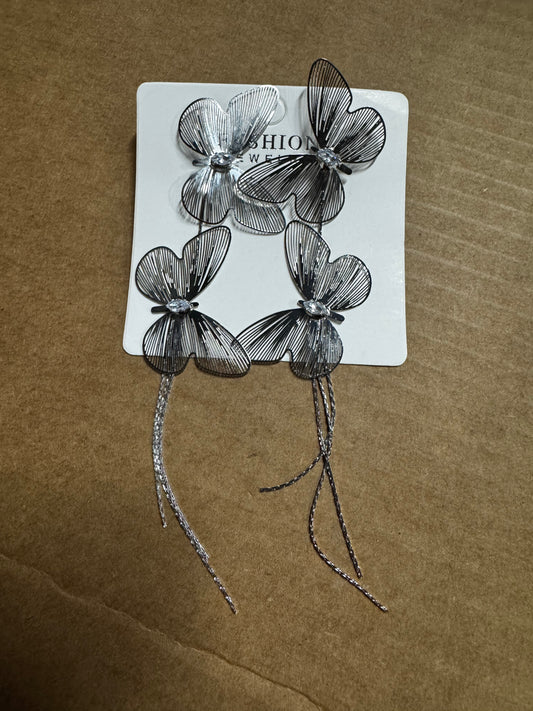 Silver Butterfly Earings