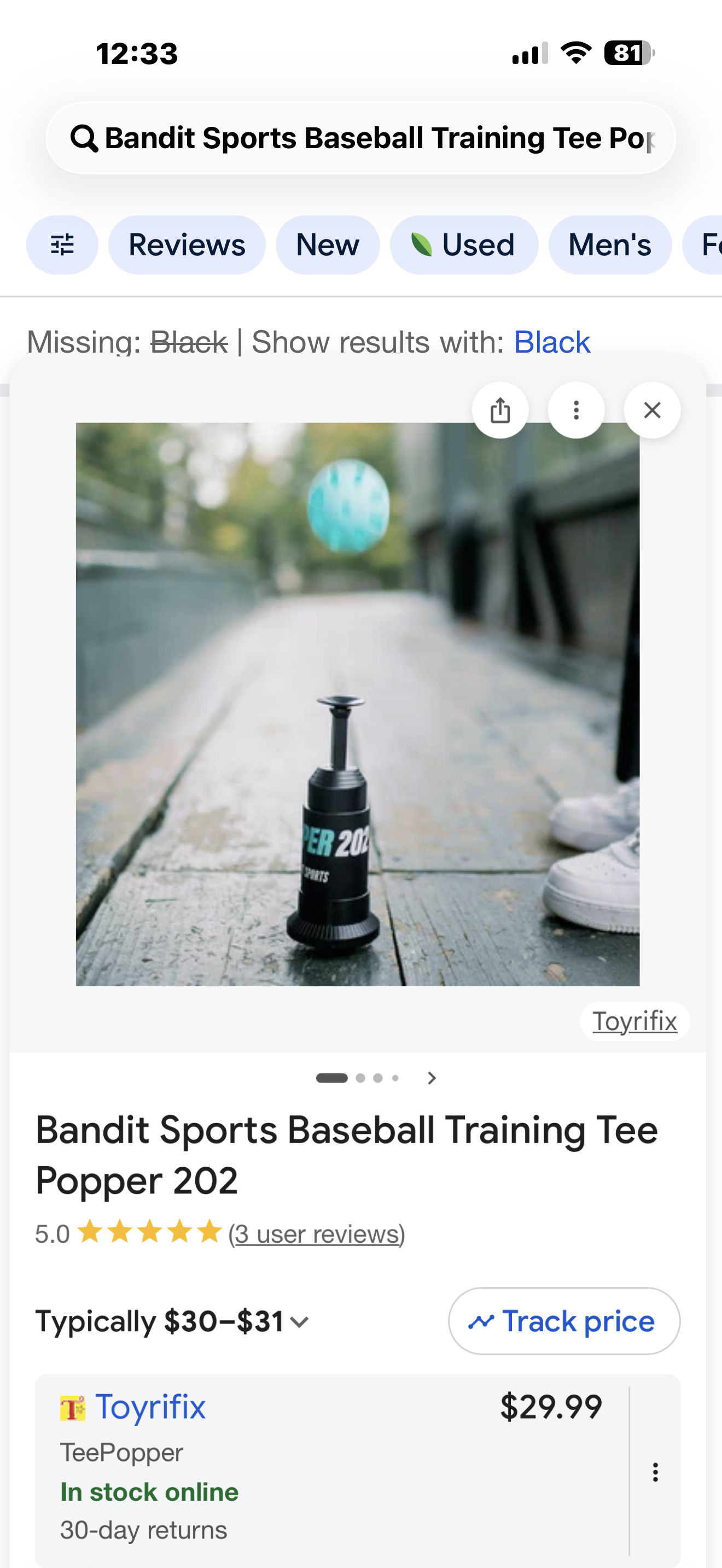 Bandit Sports Baseball Training Tee Popper 202, Hitting Tee for Perfect Swings, Batting Machine for Practicing Hitting Without a Pitcher (202 Popper Balls Not Included), Black