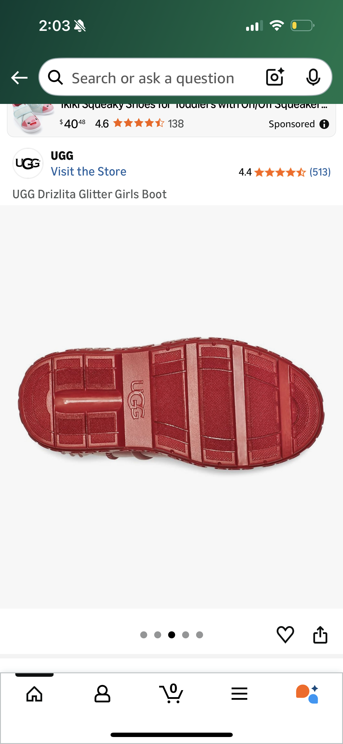 UGG Drizlita Samba Red Girls Boot (Size 6 Big Kid)