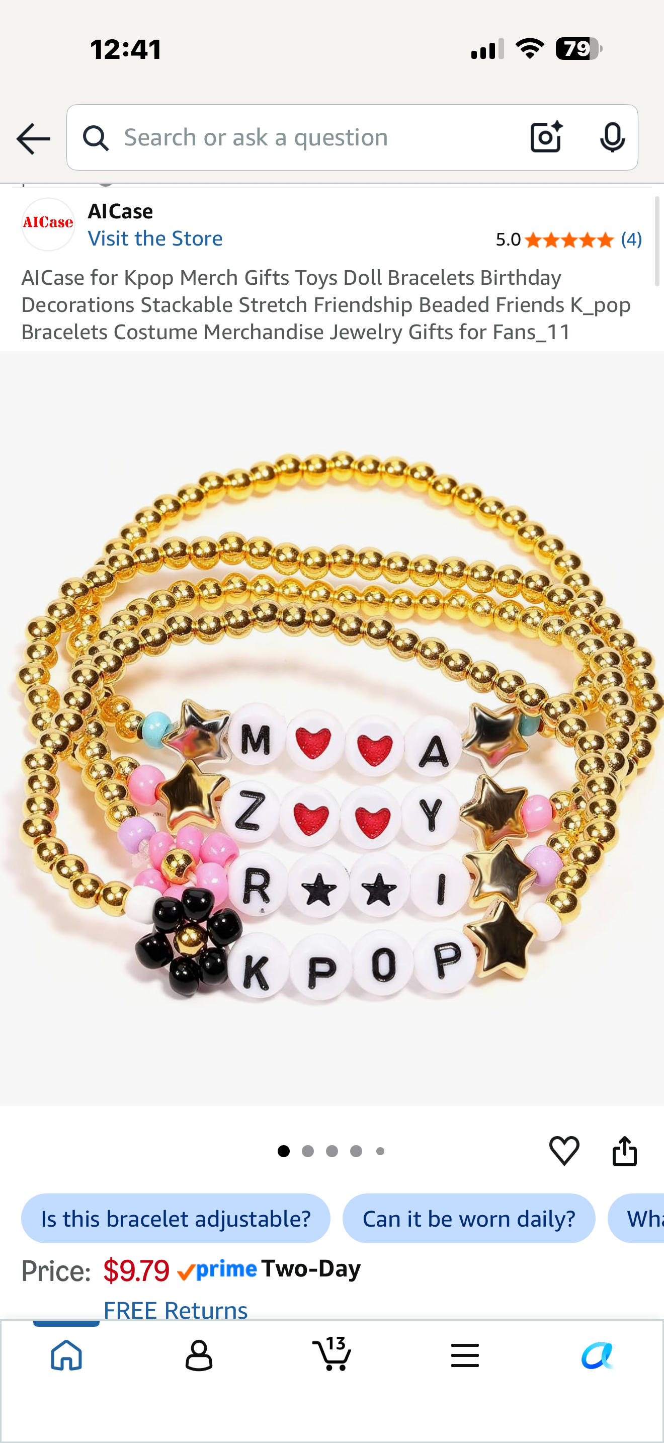 AICase for Kpop Merch Gifts Toys Doll Bracelets Birthday Decorations Stackable Stretch Friendship Beaded Friends K_pop Bracelets Costume Merchandise Jewelry Gifts for Fans_11