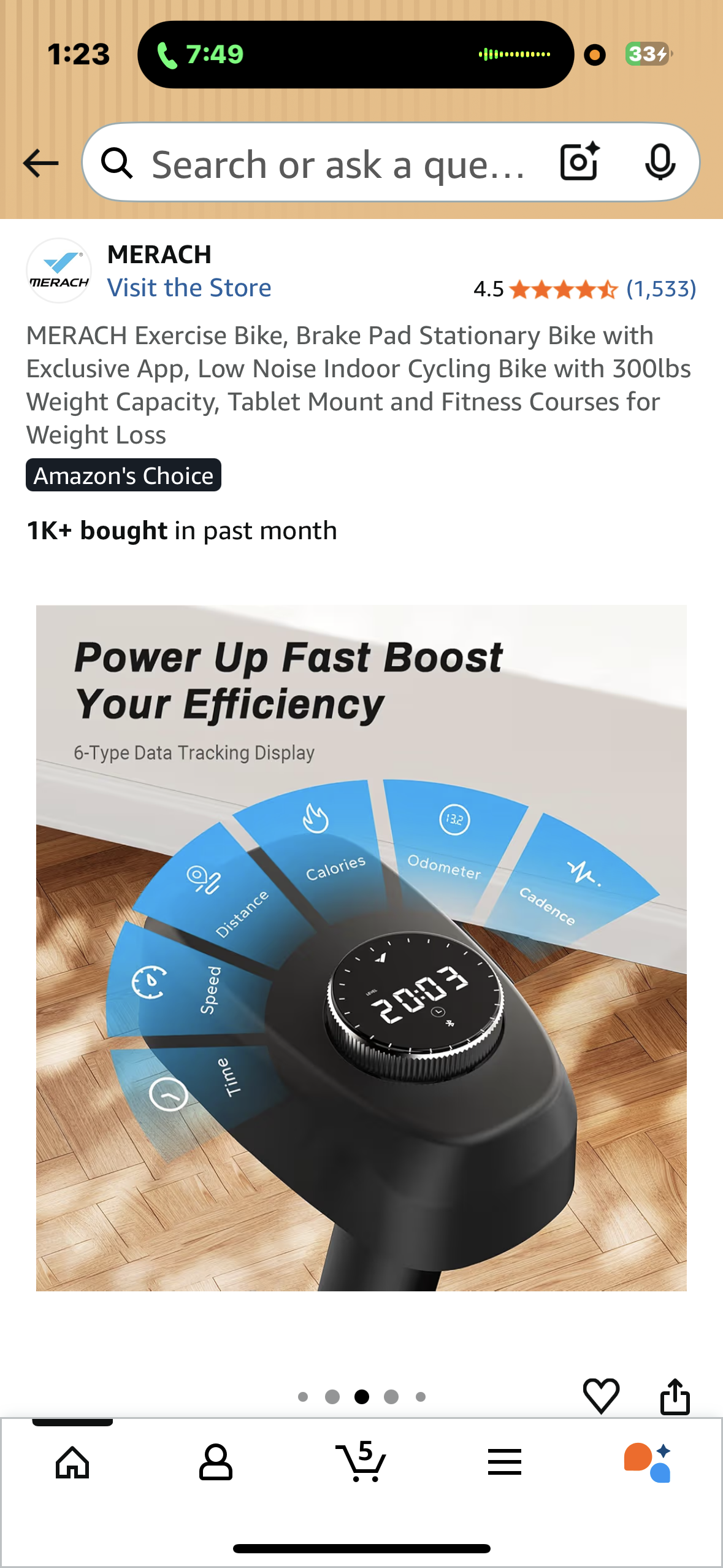 MERACH Exercise Bike, Stationary Bike with Exclusive App, Low Noise Indoor Cycling Bike with 300lbs Weight Capacity, Tablet Mount (W534)