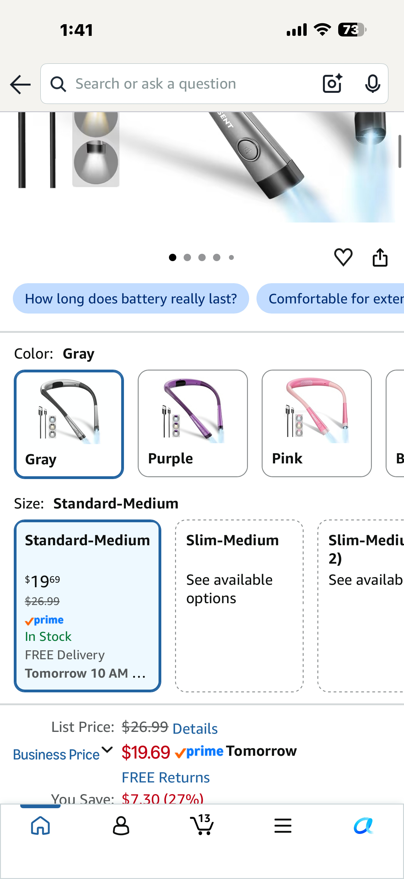 Glocusent Reading Light,Bendable Neck Light,80-hr Rechargeable Book Light 3-Color&6-Brightness, USB-C,Hands free LED Neck Reading Light,Women, Knitting, Repairing,Crafting, Wearable,Book Lovers Gifts
