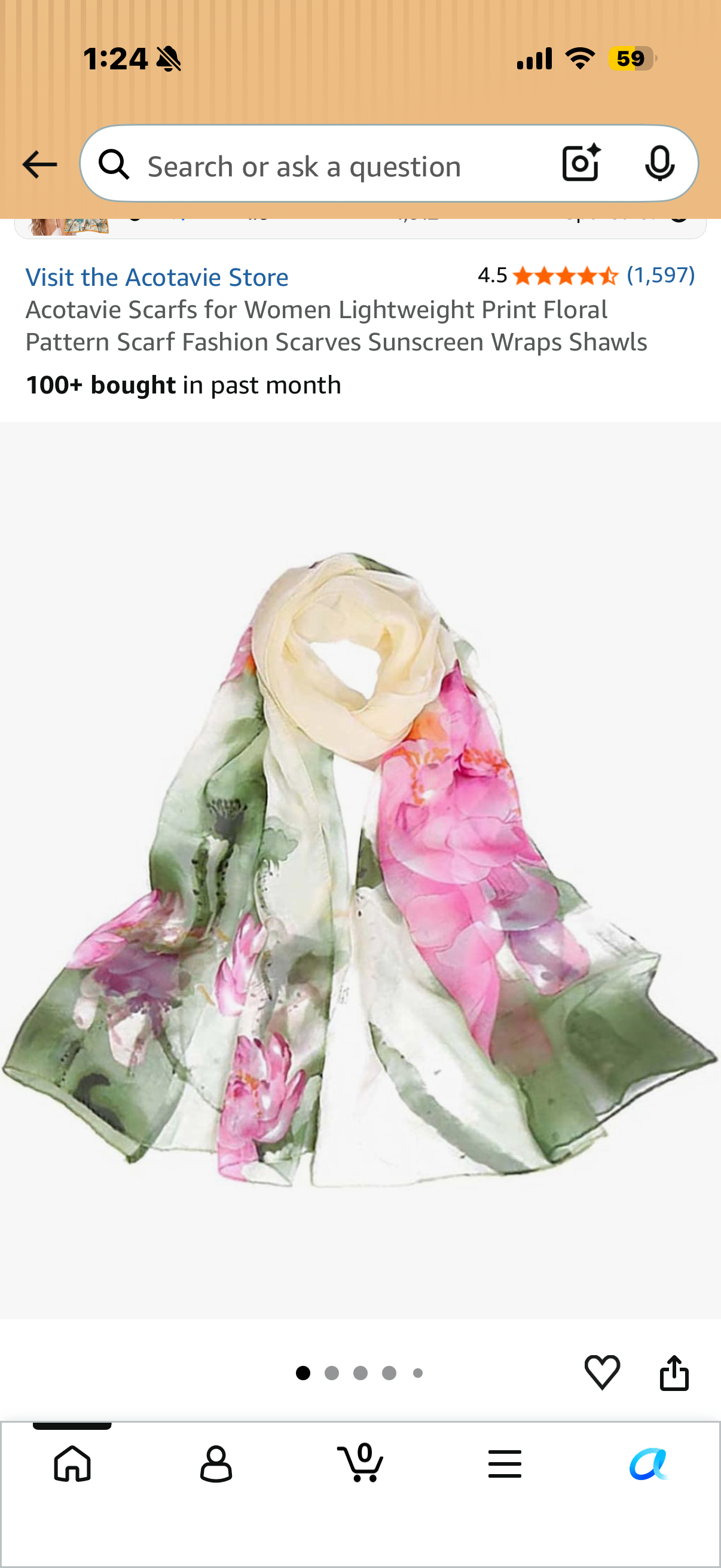 Acotavie Scarfs for Women Lightweight Print Floral Pattern Scarf Fashion Scarves Sunscreen Wraps Shawls