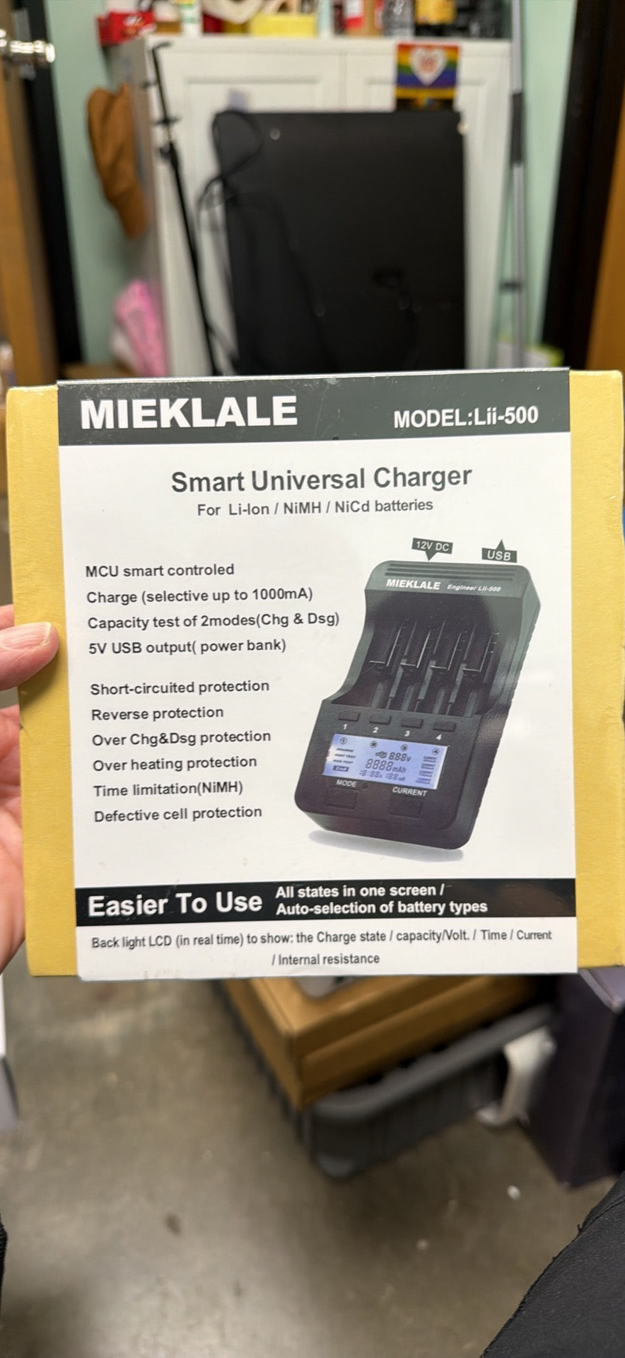 C4 LCD Display Speedy Universal Smart Battery Charger,Battery Capacity Analyzer for Rechargeable Batteries, aa Battery Charger, 18650 Battery Charger