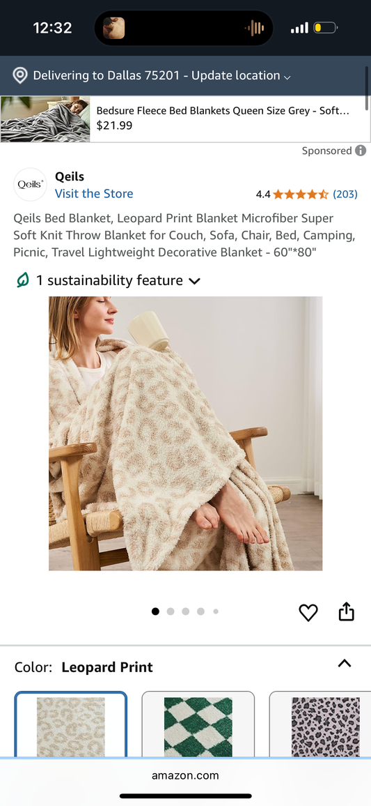 Qeils Throw Blanket for Couch,Super Soft Knit Throw Blanket - Warm Cozy Reversible Blankets, Fluffy Flower Blanket Plush Lightweight Print Blanket for Sofa Bed - 50"*60"