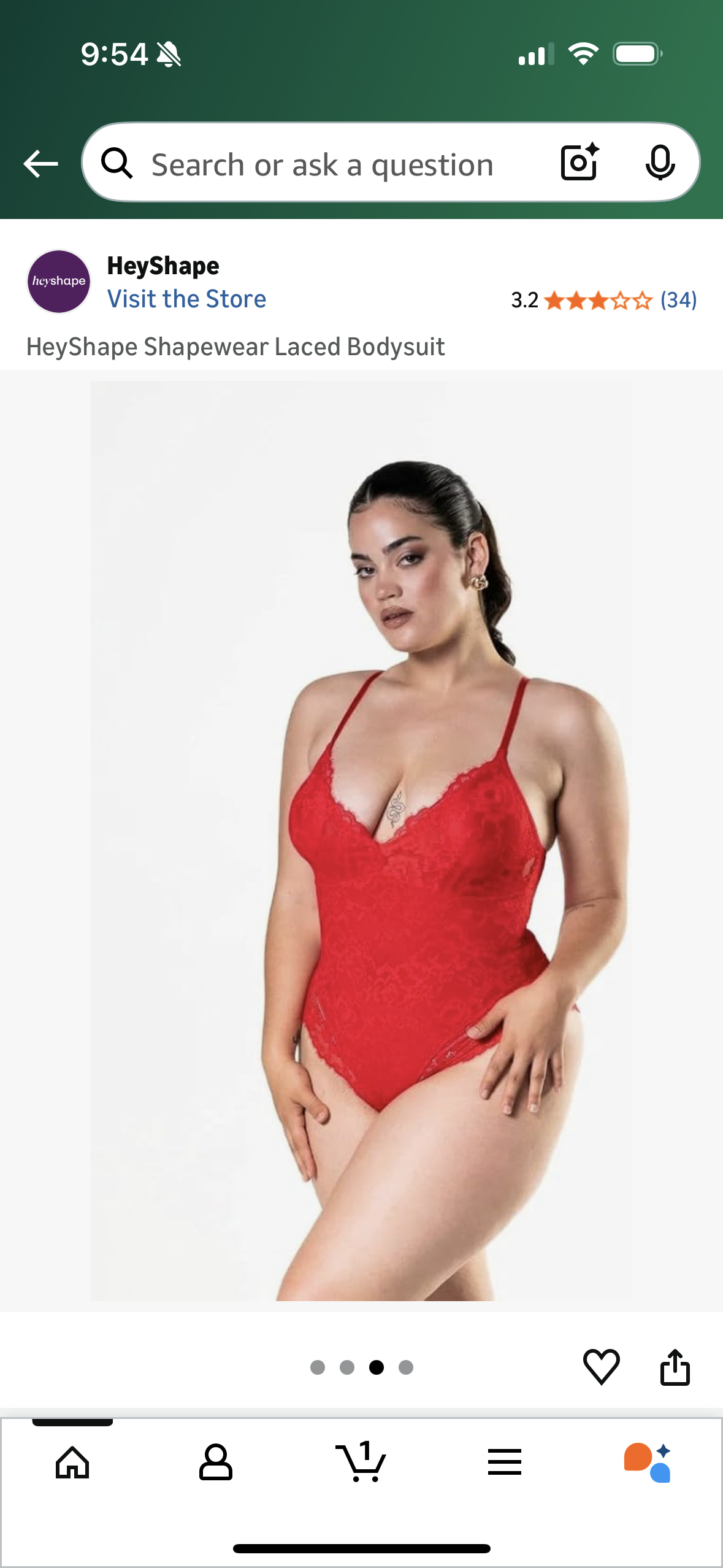 HeyShape Shapewear Laced Bodysuit (Size Large)