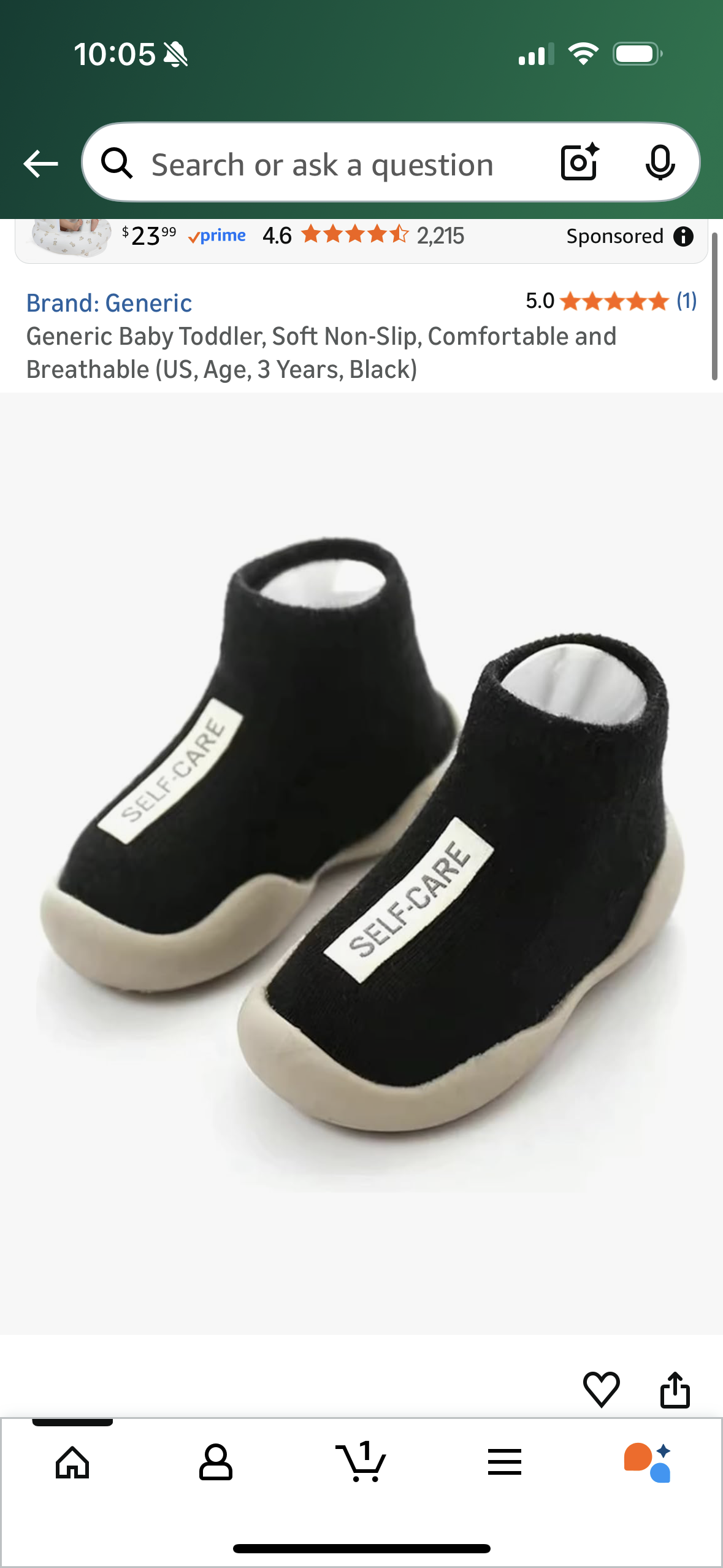 Generic Baby Toddler, Soft Non-Slip, Comfortable and Breathable (US, Age, 3 Years Black)