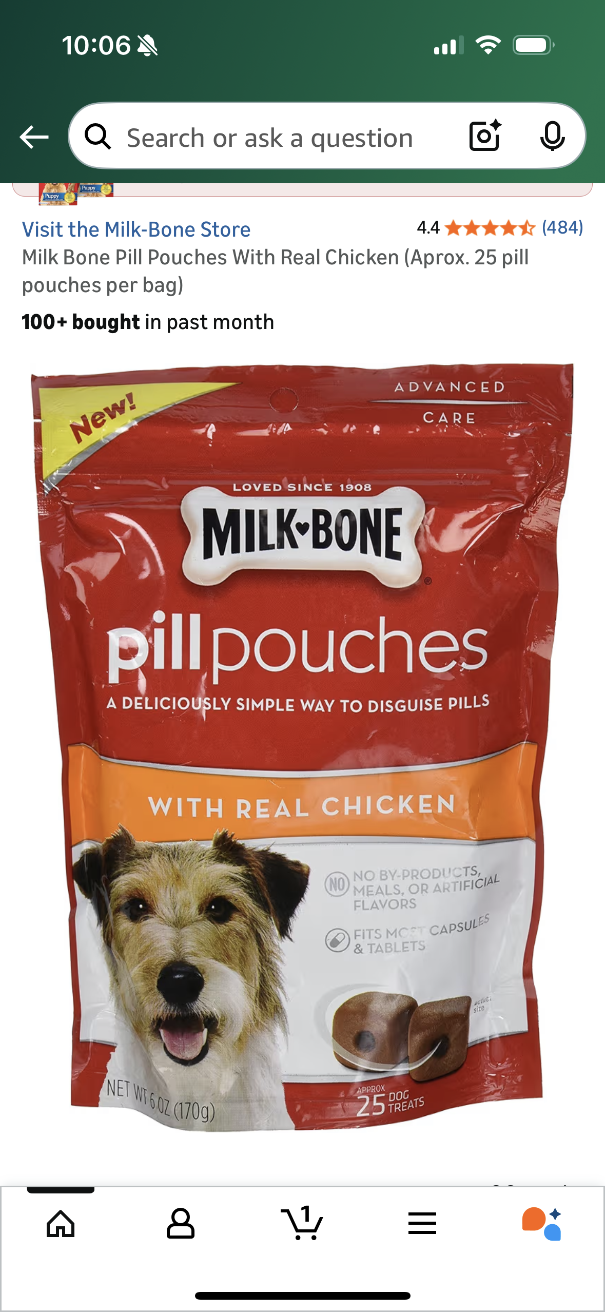 Milk Bone Pill Pouches With Real Chicken (Aprox. 25 pill pouches per bag)
