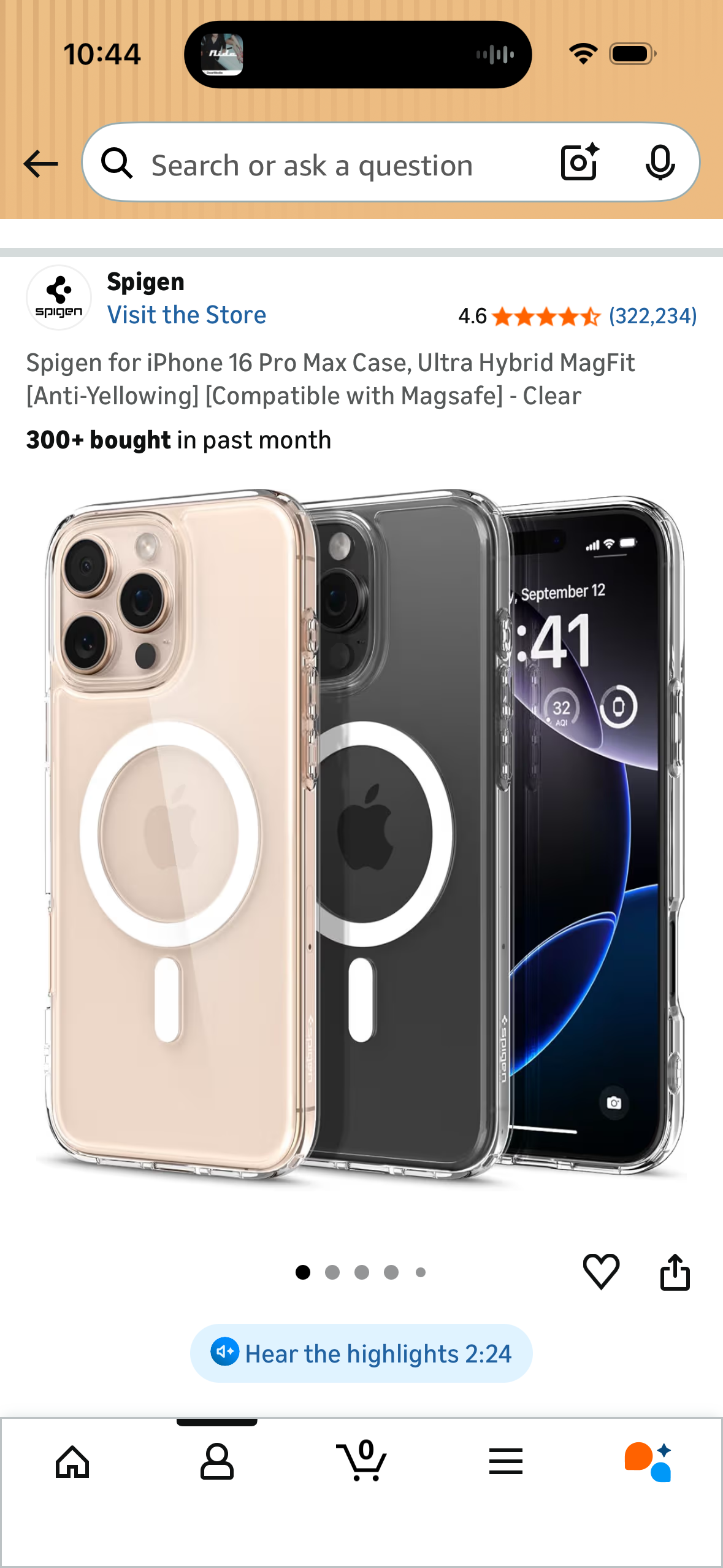 Spigen for iPhone 16 Pro Max Case, Ultra Hybrid MagFit [Anti-Yellowing] [Compatible with Magsafe] - Clear