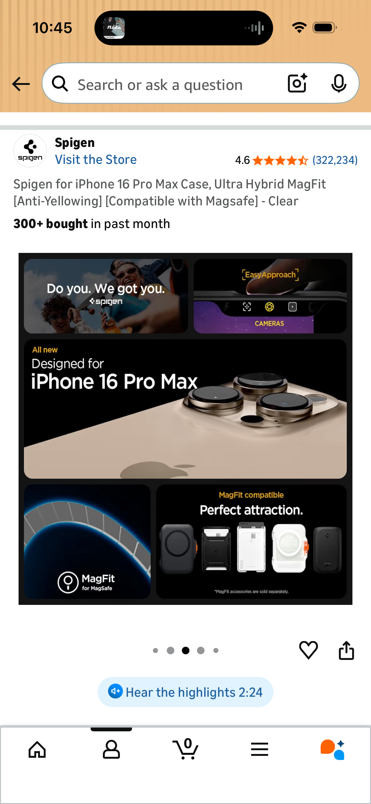 Spigen for iPhone 16 Pro Max Case, Ultra Hybrid MagFit [Anti-Yellowing] [Compatible with Magsafe] - Clear
