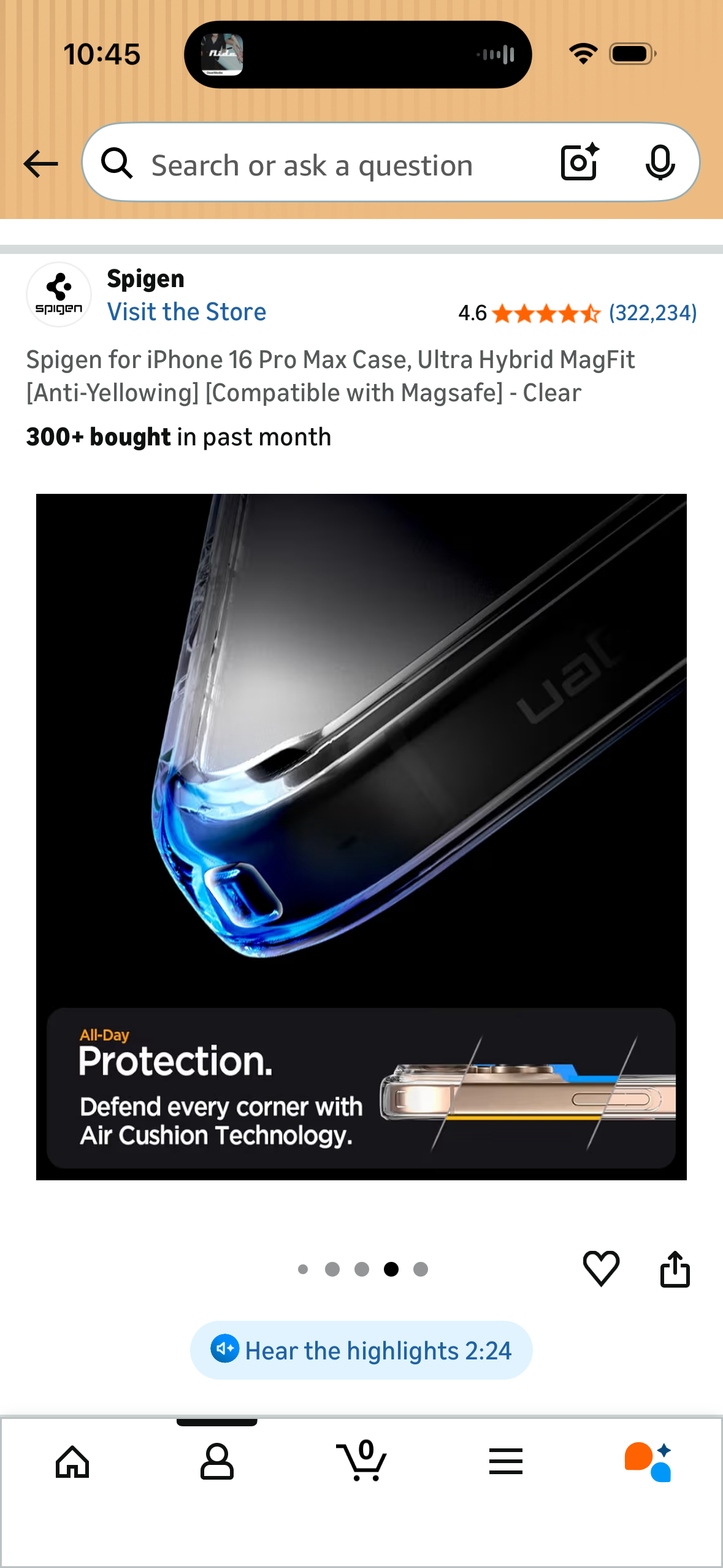 Spigen for iPhone 16 Pro Max Case, Ultra Hybrid MagFit [Anti-Yellowing] [Compatible with Magsafe] - Clear