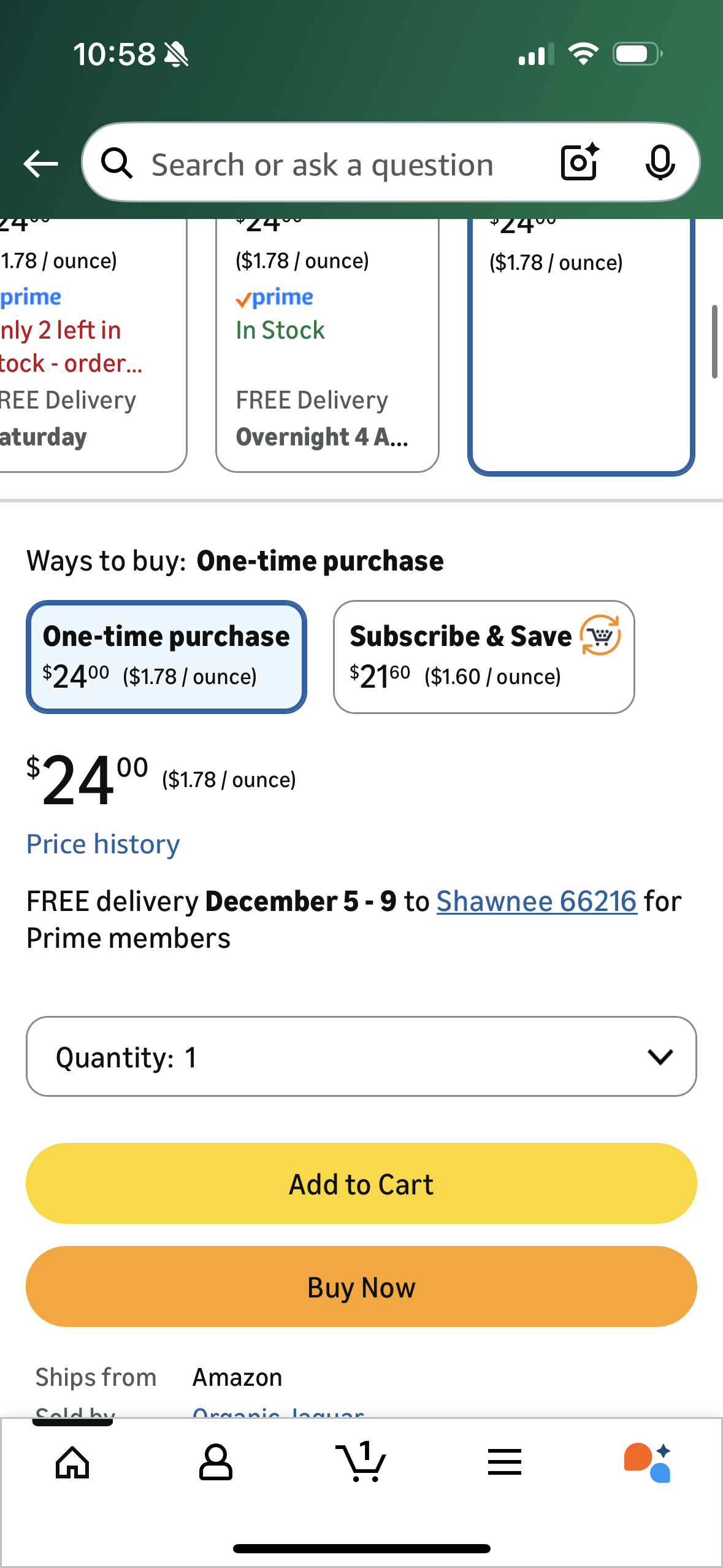 Organic Jaguar Natural Body Wash with Aloe Vera Gel and Shea Butter, Bath and Shower Soap Cleanser for Body Care, Leaves Skin Soft & Hydrated, Unscented, Sulfate and Paraben Free, 13.5 fl oz