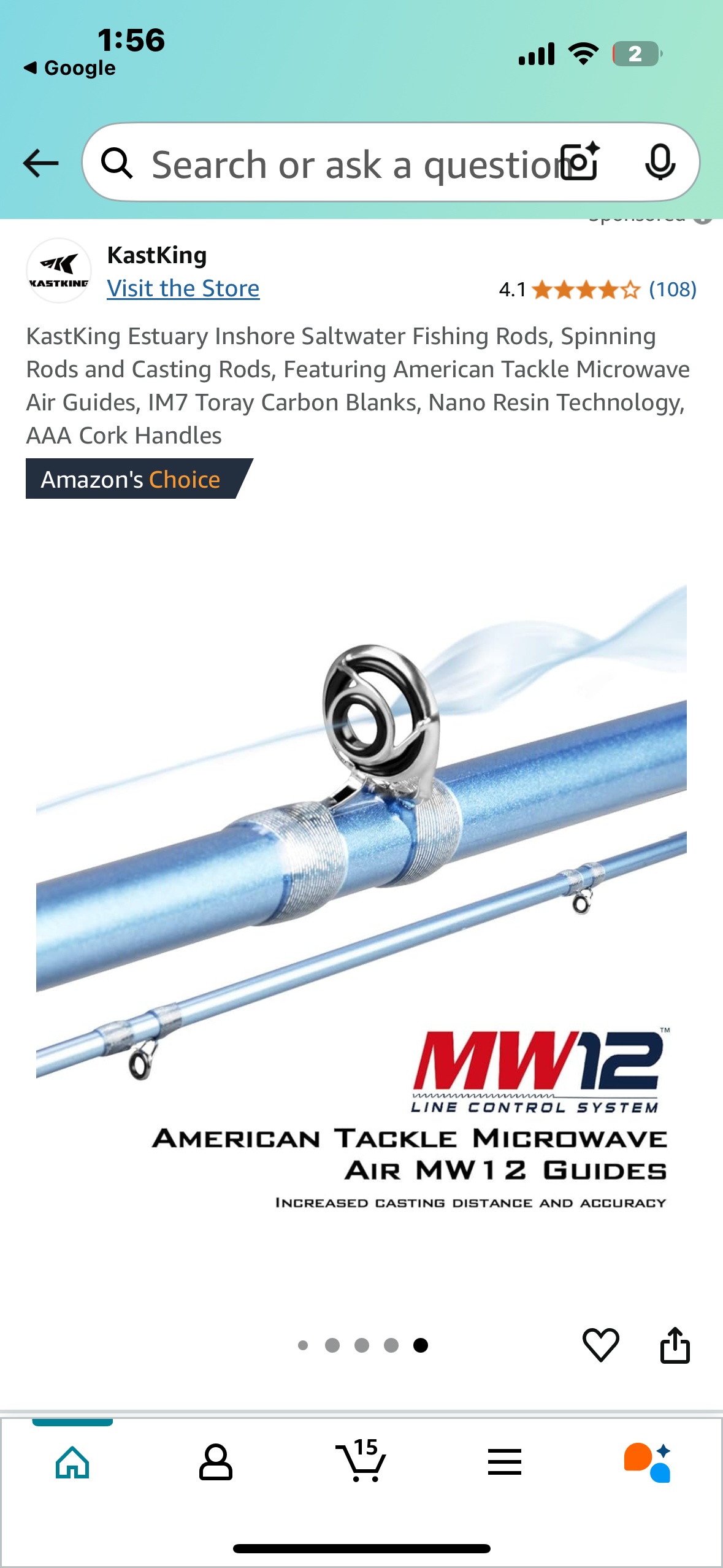 New - KastKing Estuary Inshore Saltwater Fishing Rod Featuring American Tackle Microwave Air Guides, IM7 Toray Carbon Blanks, Nano Resin Technology (W406)
