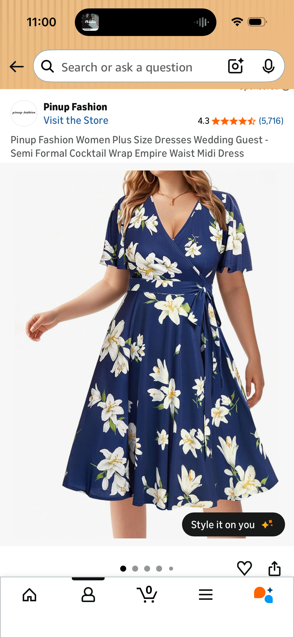 Pinup Fashion Women Plus Size Dresses Wedding Guest - Semi Formal Cocktail Wrap Empire Waist Midi Dress