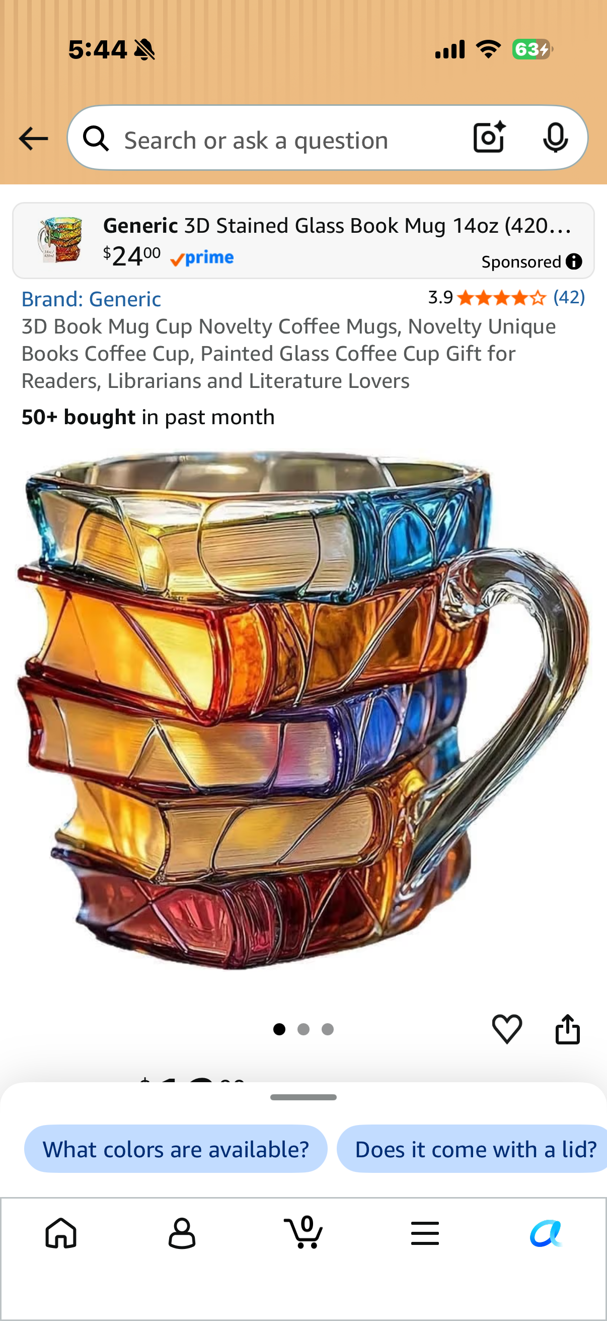 3D Book Mug Cup Novelty Coffee Mugs, Novelty Unique Books Coffee Cup, Painted Glass Coffee Cup Gift for Readers, Librarians and Literature Lovers