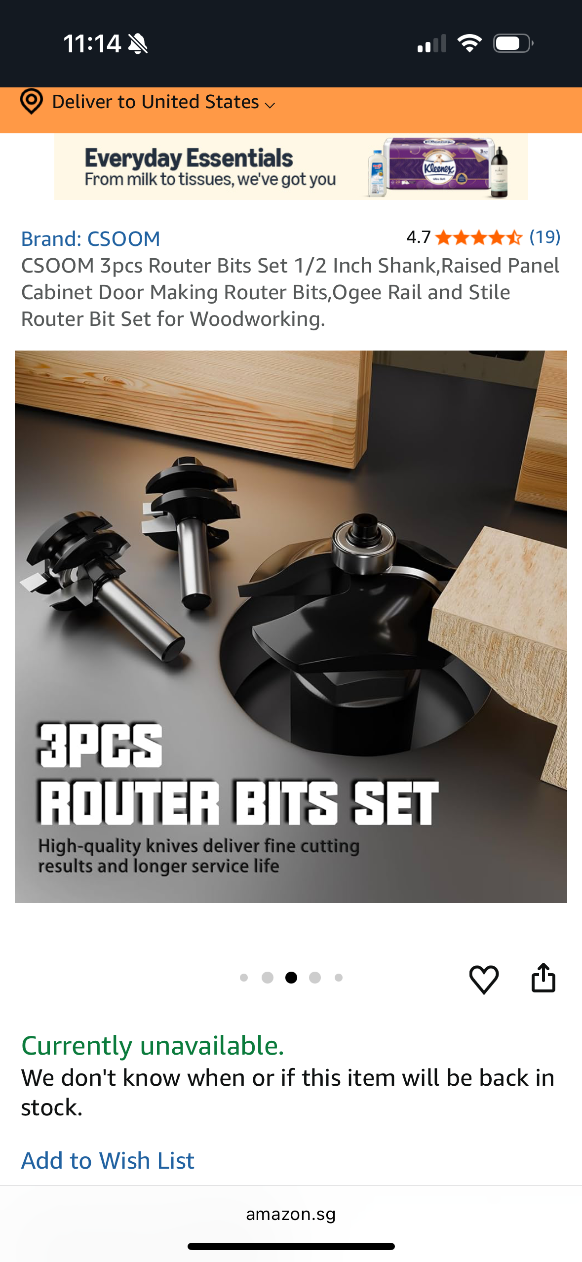 CSOOM 3pcs Router Bits Set 1/2 Inch Shank,Raised Panel Cabinet Door Making Router Bits,Ogee Rail and Stile Router Bit Set for Woodworking.