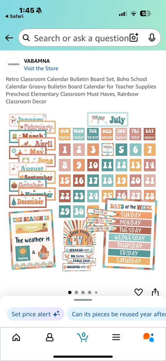 Retro Classroom Calendar Bulletin Board Set, Boho School Calendar Groovy Bulletin Board Calendar for Teacher Supplies Preschool Elementary Classroom Must Haves, Rainbow Classroom Decor