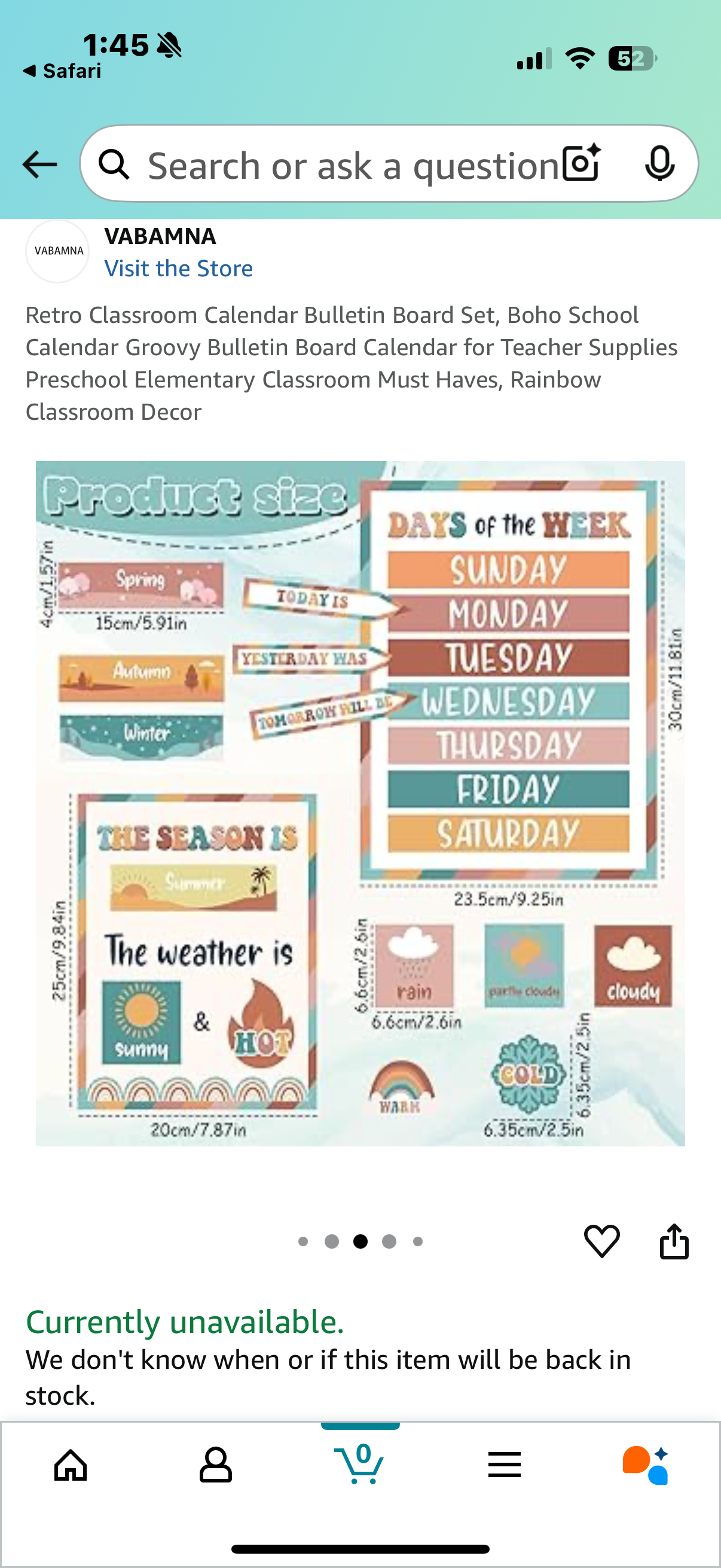 Retro Classroom Calendar Bulletin Board Set, Boho School Calendar Groovy Bulletin Board Calendar for Teacher Supplies Preschool Elementary Classroom Must Haves, Rainbow Classroom Decor