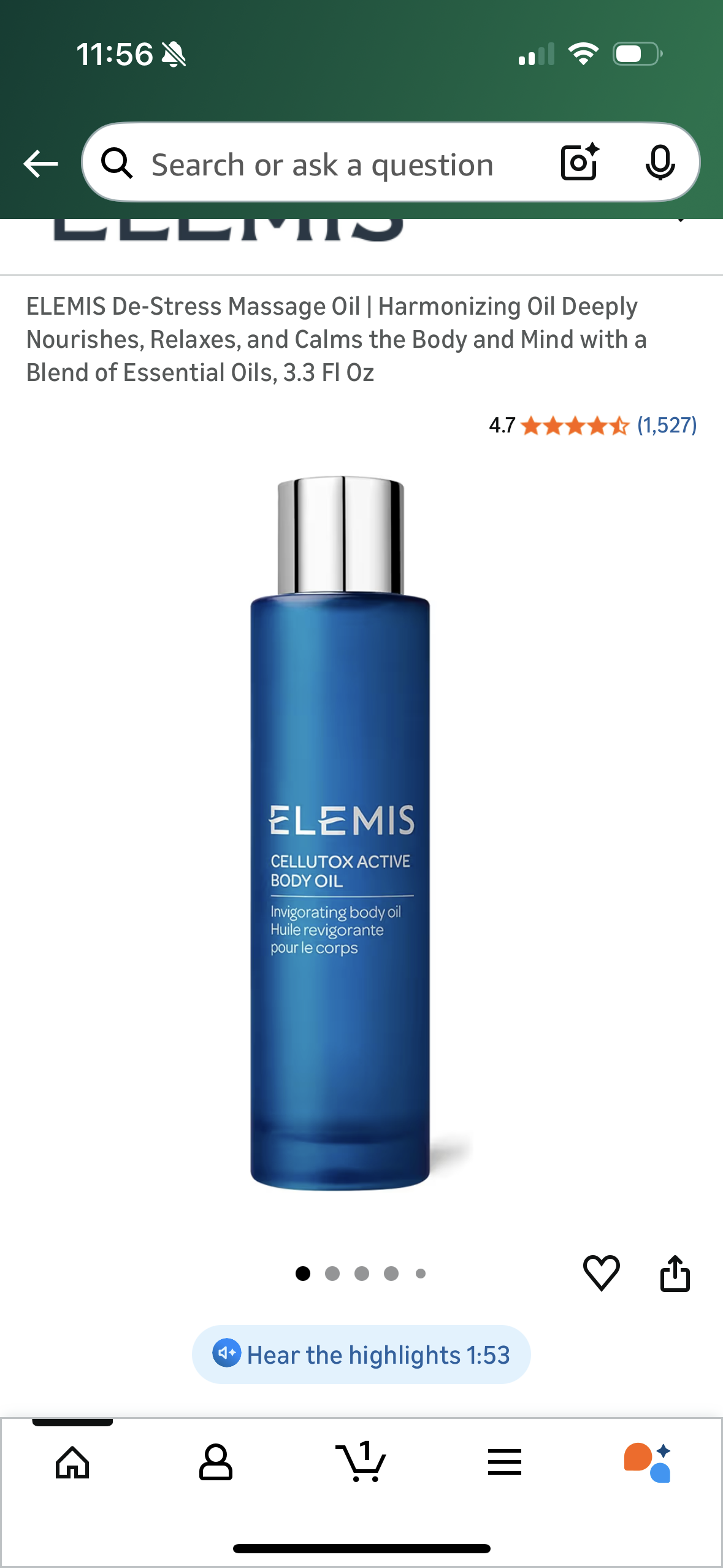 ELEMIS De-Stress Massage Oil | Harmonizing Oil Deeply Nourishes, Relaxes, and Calms the Body and Mind with a Blend of Essential Oils, 3.3 Fl Oz