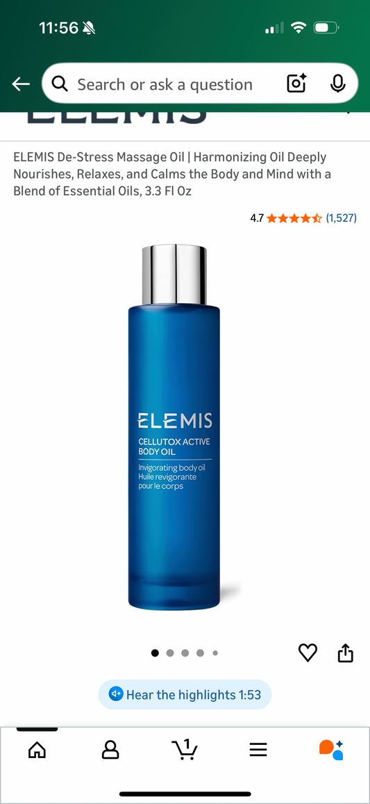 ELEMIS De-Stress Massage Oil | Harmonizing Oil Deeply Nourishes, Relaxes, and Calms the Body and Mind with a Blend of Essential Oils, 3.3 Fl Oz