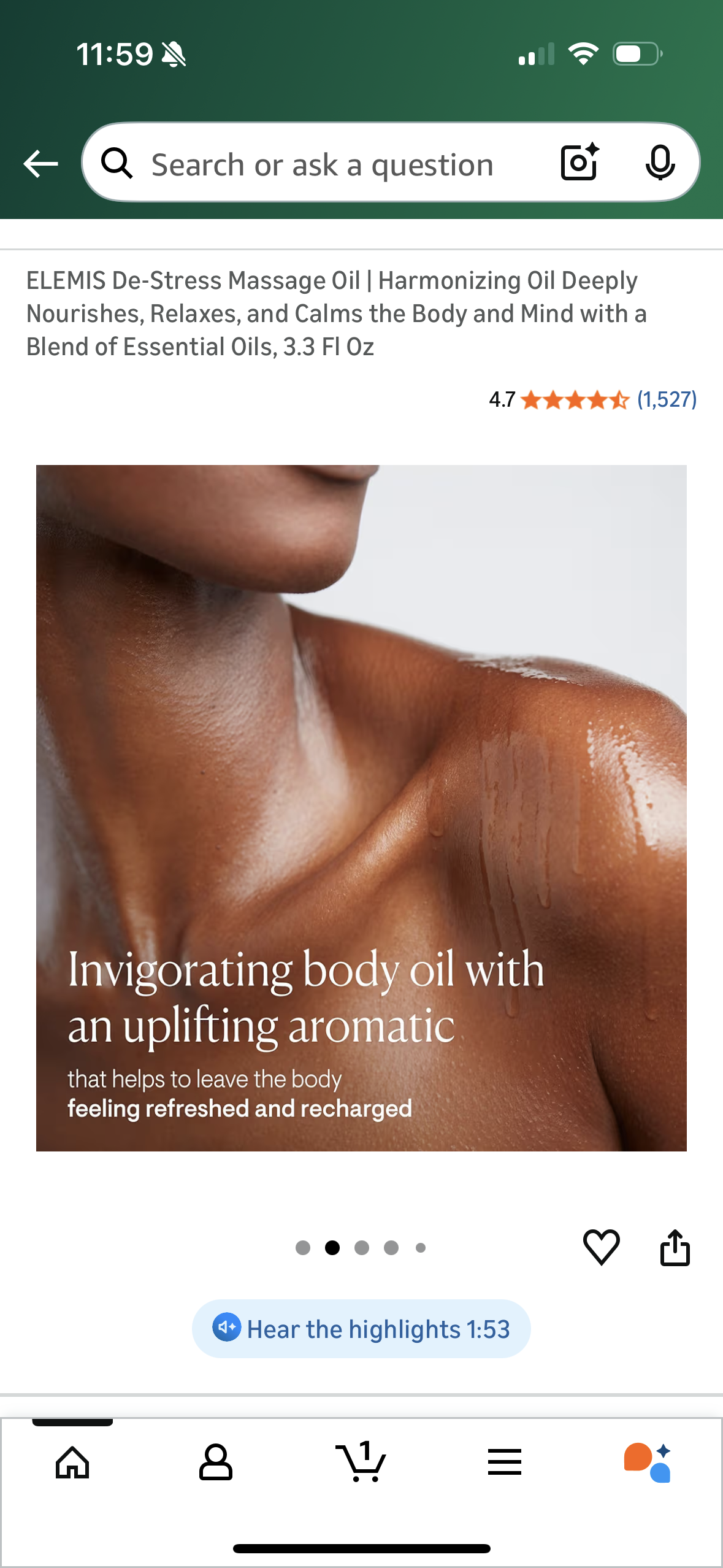 ELEMIS De-Stress Massage Oil | Harmonizing Oil Deeply Nourishes, Relaxes, and Calms the Body and Mind with a Blend of Essential Oils, 3.3 Fl Oz