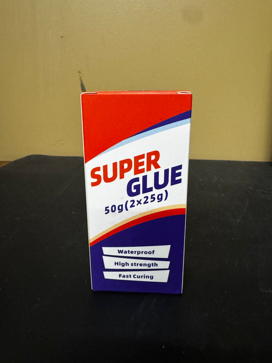 Super Glue, 50g(25g×2) Clear Super Glue Gel, High Strength Super Glue for Plastic, Silicone, Paper, Tile, Wood, Plaster. Suitable for Home, Outdoor, DIY. Waterproof and Durable, Shock Resistant