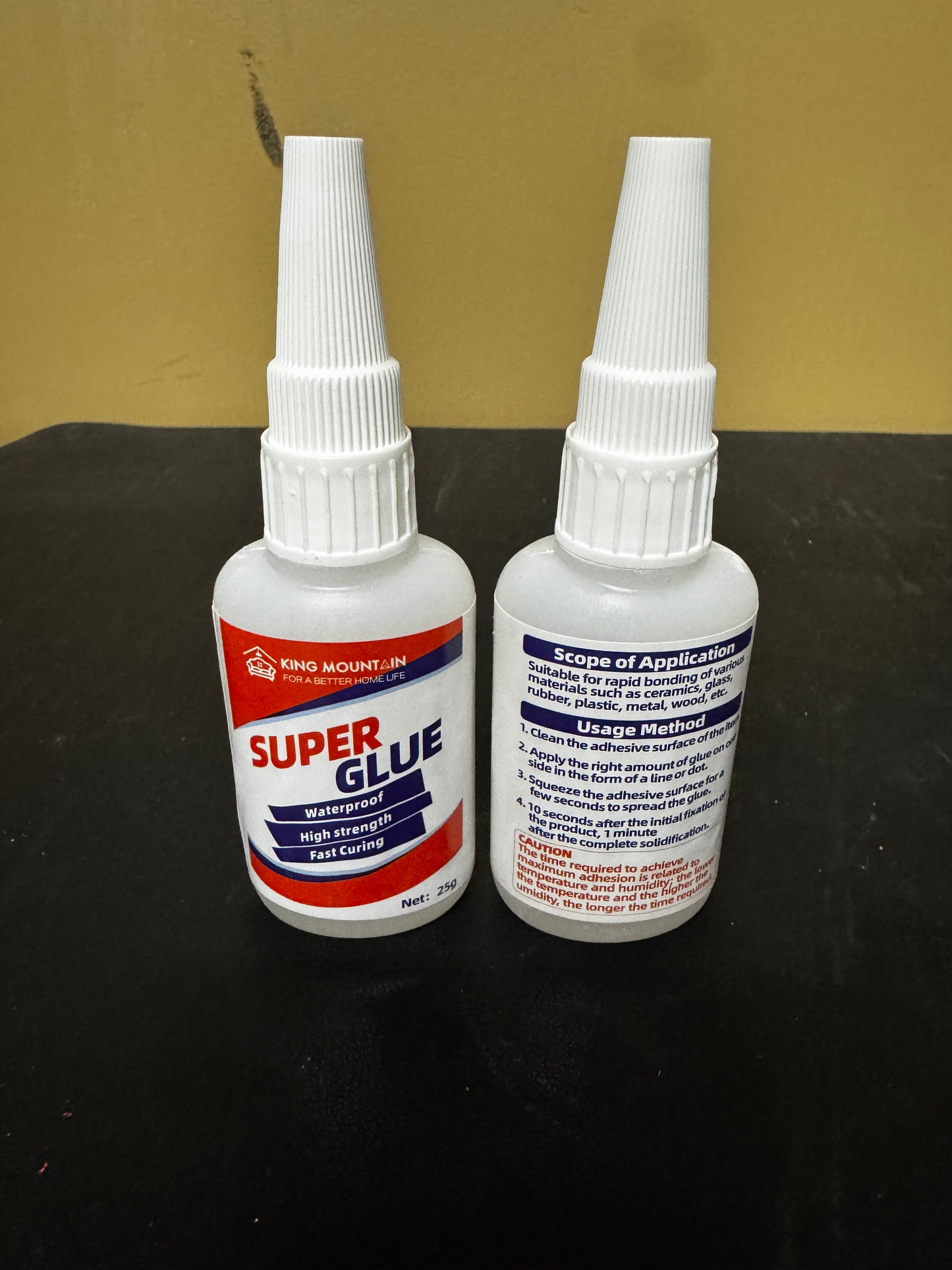 Super Glue, 50g(25g×2) Clear Super Glue Gel, High Strength Super Glue for Plastic, Silicone, Paper, Tile, Wood, Plaster. Suitable for Home, Outdoor, DIY. Waterproof and Durable, Shock Resistant