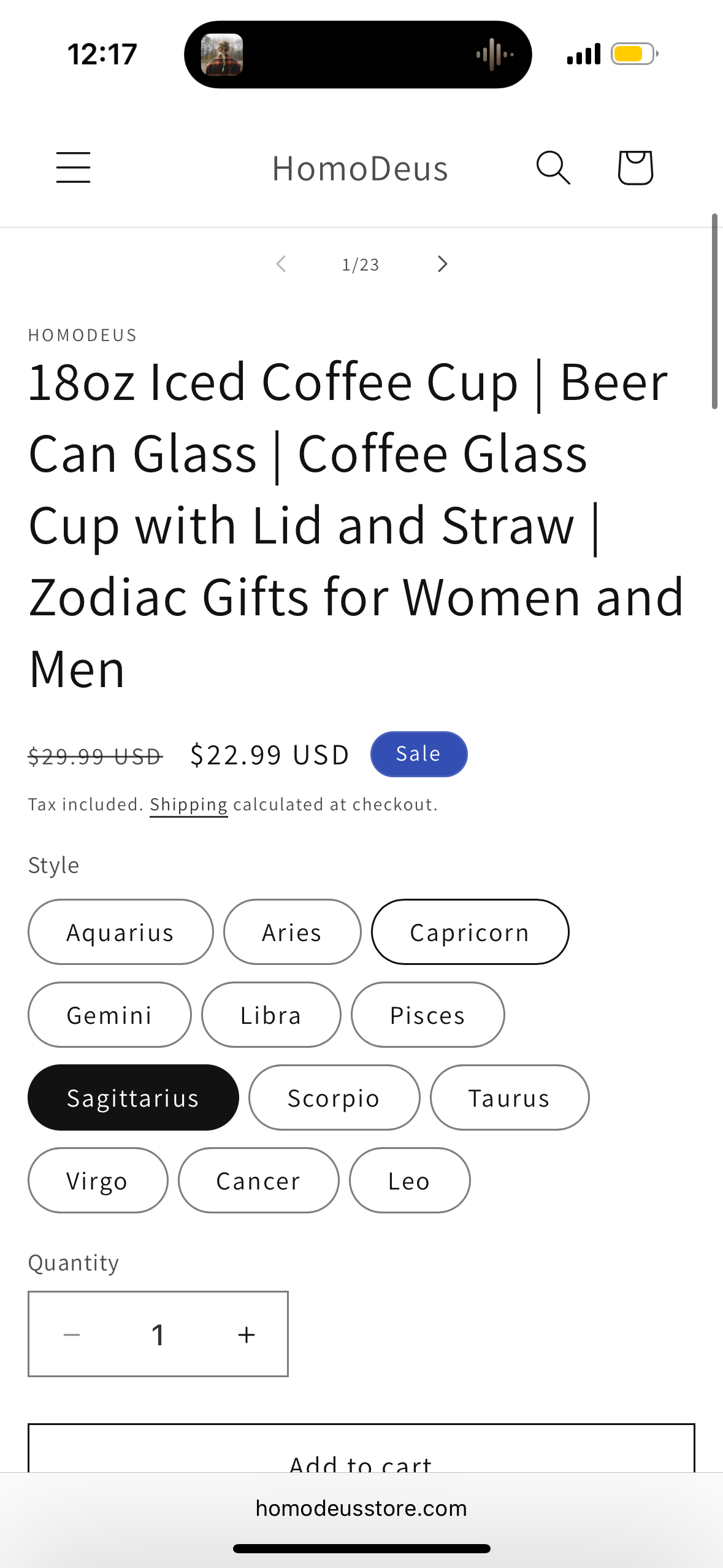18oz Iced Coffee Cup | Beer Can Glass | Coffee Glass Cup with Lid and Straw | Aries Zodiac Gifts for Women and Men (Packaging May Vary)