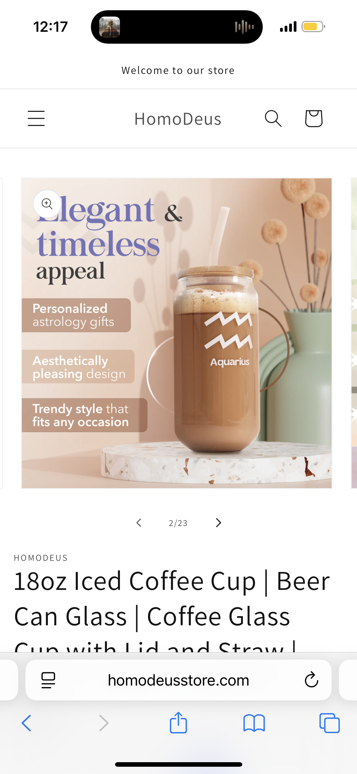 18oz Iced Coffee Cup | Beer Can Glass | Coffee Glass Cup with Lid and Straw | Aries Zodiac Gifts for Women and Men (Packaging May Vary)