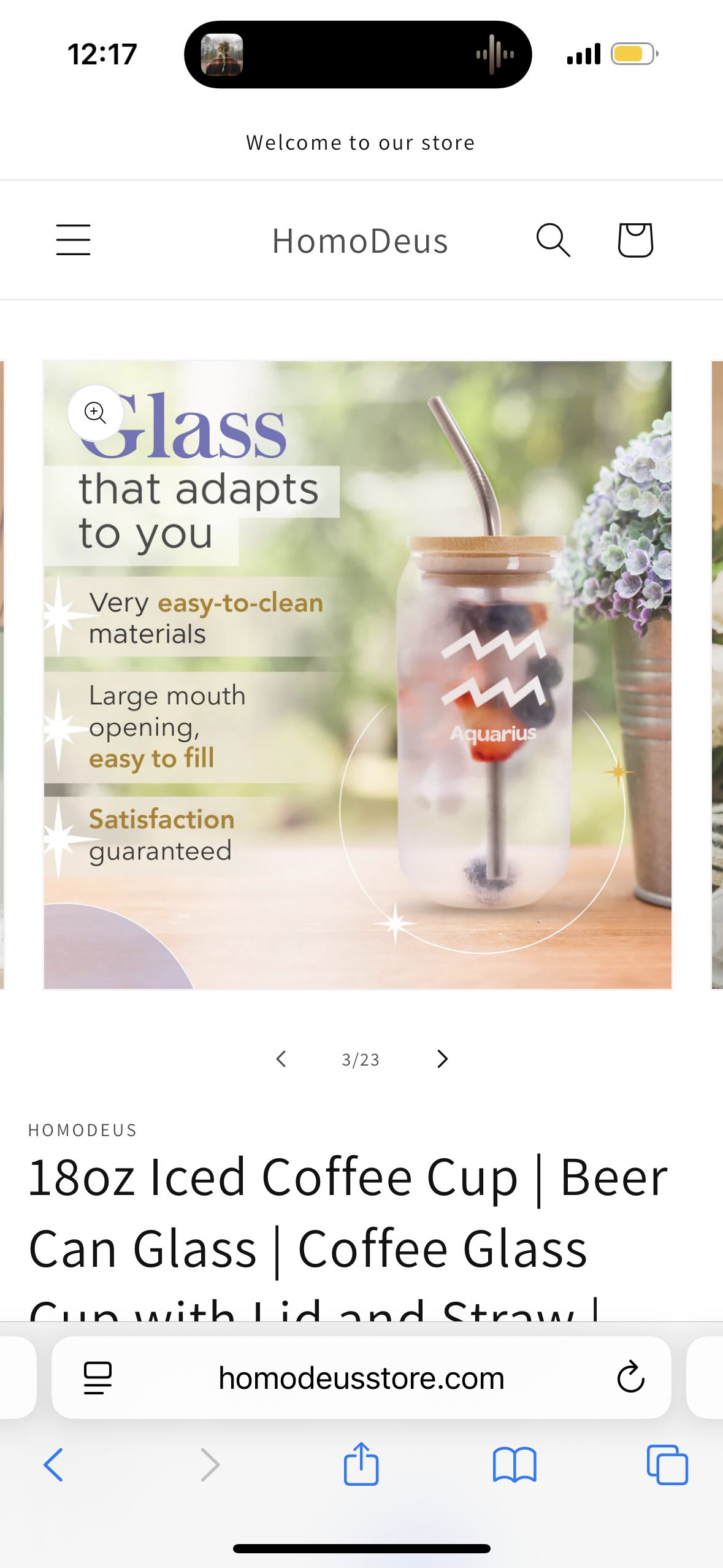 18oz Iced Coffee Cup | Beer Can Glass | Coffee Glass Cup with Lid and Straw | Aries Zodiac Gifts for Women and Men (Packaging May Vary)