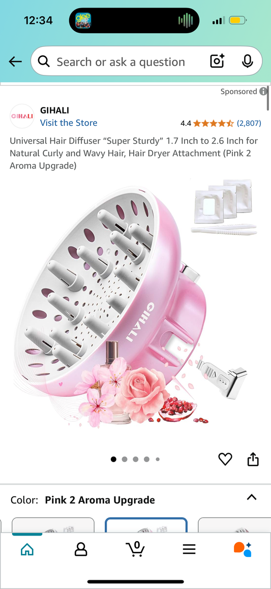 Universal Hair Diffuser “Super Sturdy” 1.7 Inch to 2.6 Inch for Natural Curly and Wavy Hair, Hair Dryer Attachment (Pink 2 Aroma Upgrade)