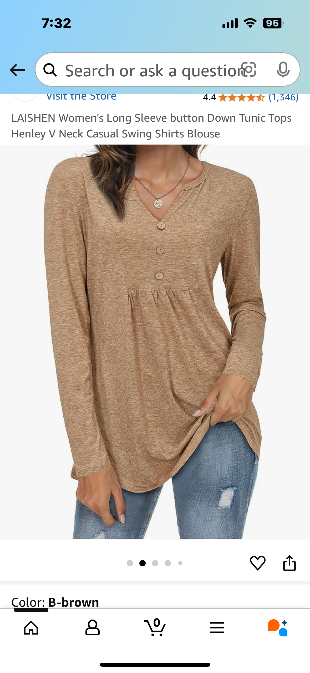 Women's Long Sleeve button Down Tunic Tops Henley V Neck Casual Swing Shirts Blouse Size Small