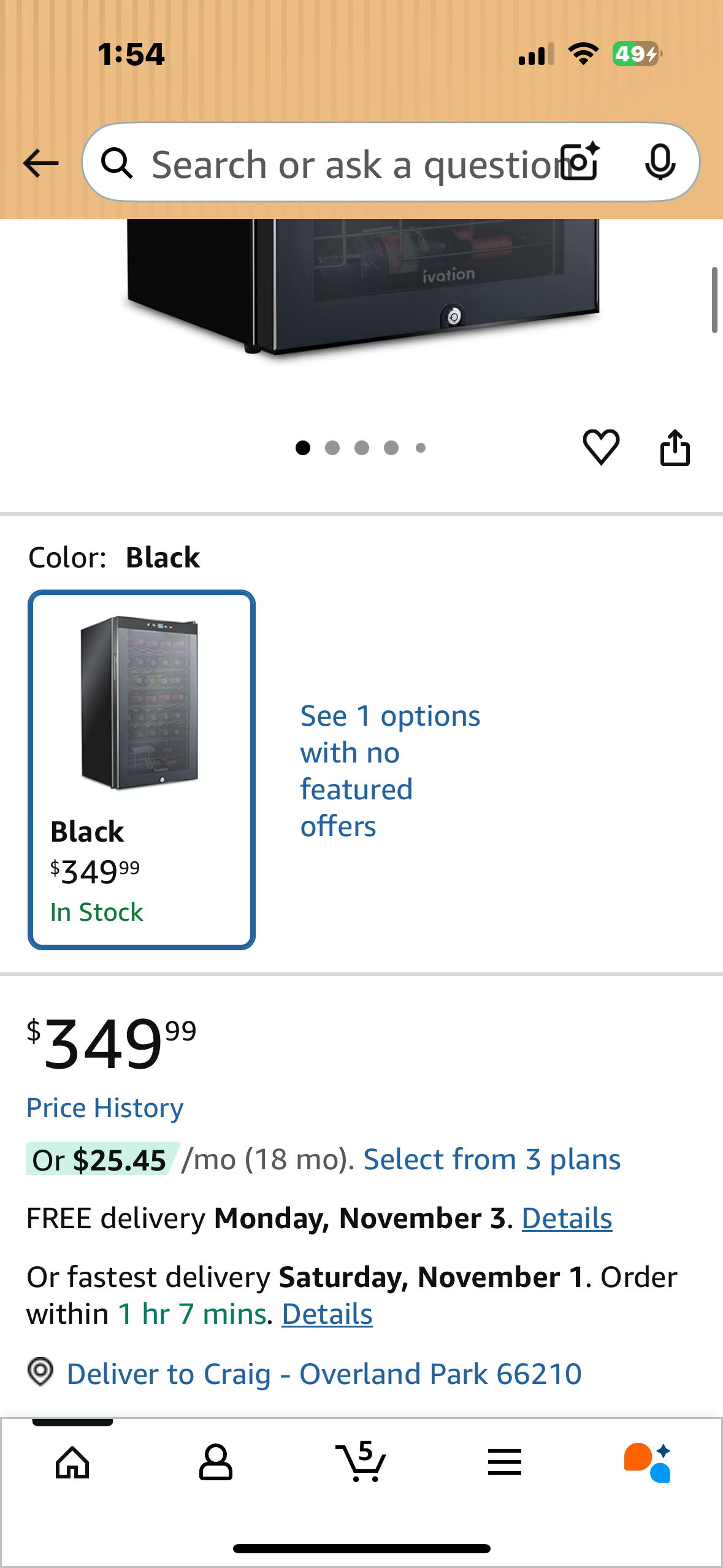 Ivation 34 Bottle Compressor Wine Cooler Refrigerator w/Lock, Large Freestanding Wine Cellar For Red, White, Champagne or Sparkling Wine, 41f-64f Digital Temperature Control, Glass Door, Black (R718)