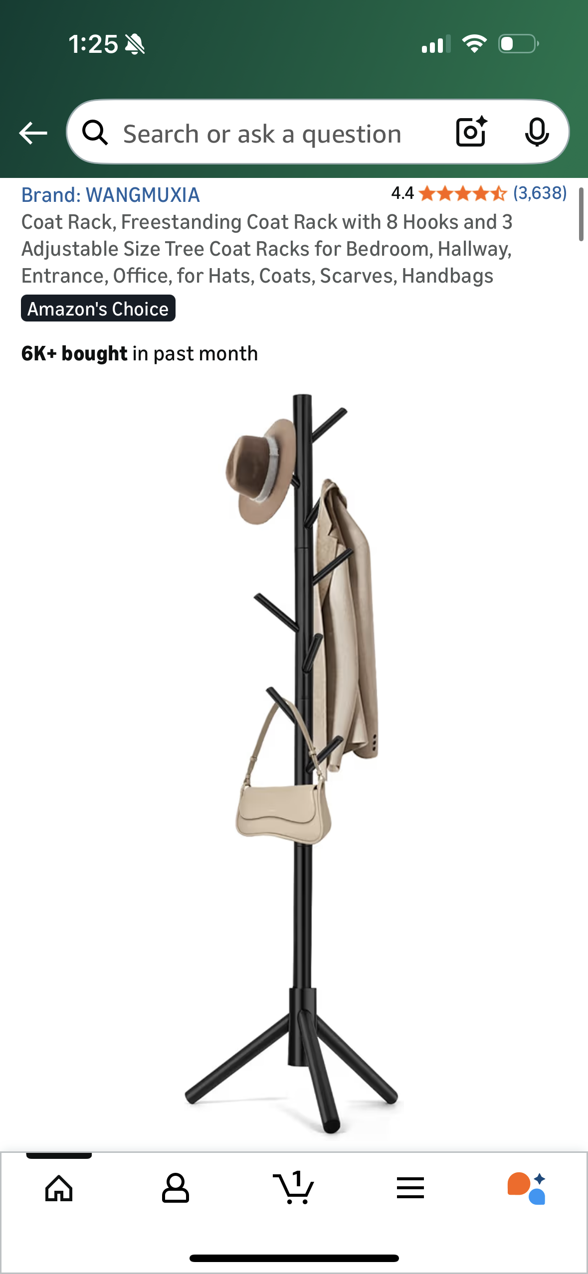 Coat Rack, Freestanding Coat Rack with 8 Hooks and 3 Adjustable Size Tree Coat Racks for Bedroom, Hallway, Entrance, Office, for Hats, Coats, Scarves, Handbags