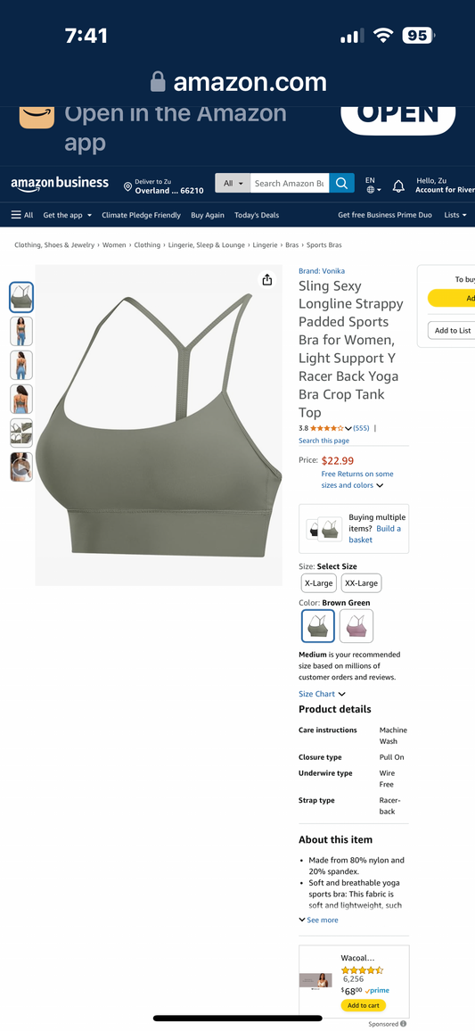 Padded Sports Bra for Women, White, Medium